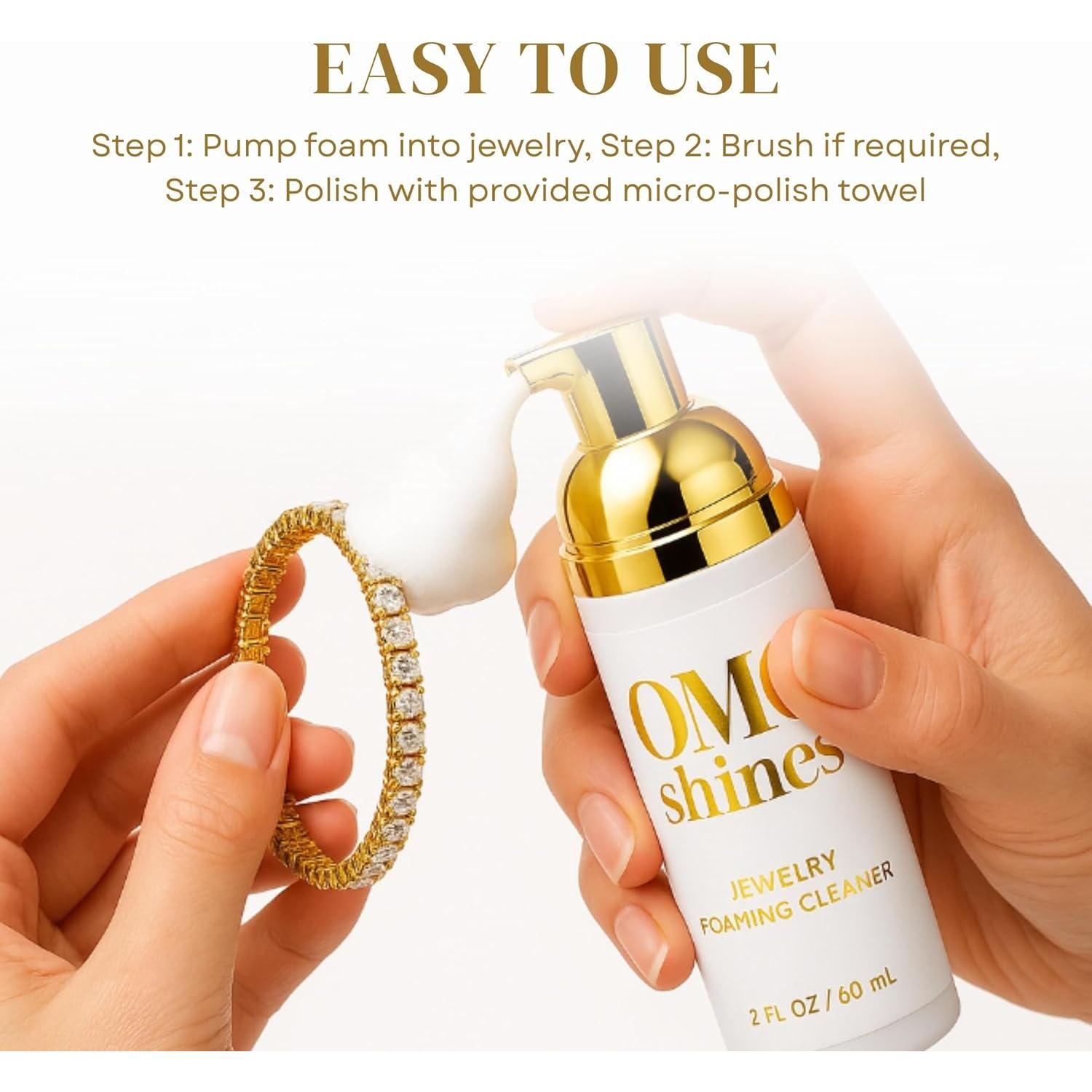 Kit Limpiador y Pulidor de Joyería OMGSHINES 56.7ml - Oro y Plata