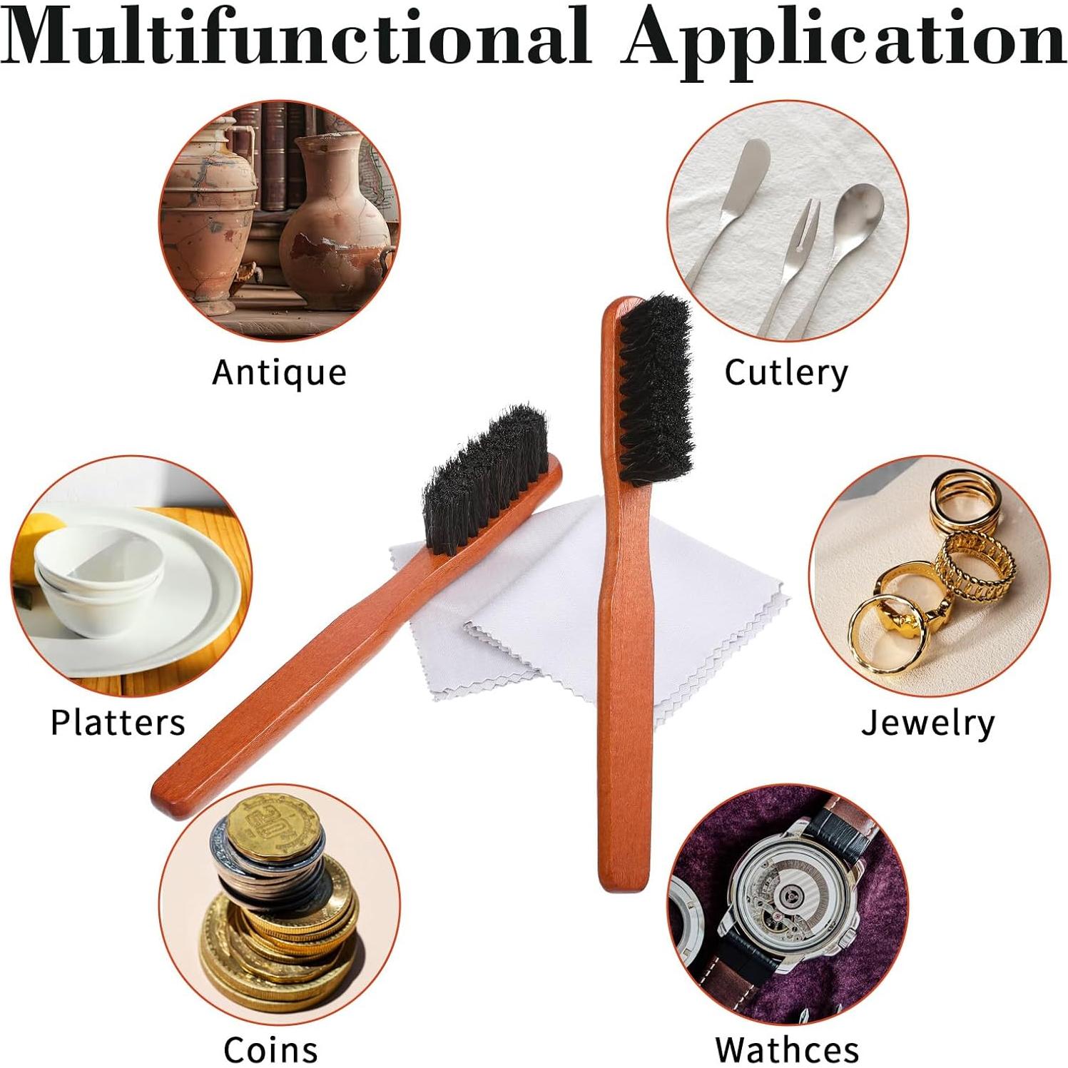 Juego de Limpieza de Joyería Lusofie 6 Piezas con Cepillos y Paños