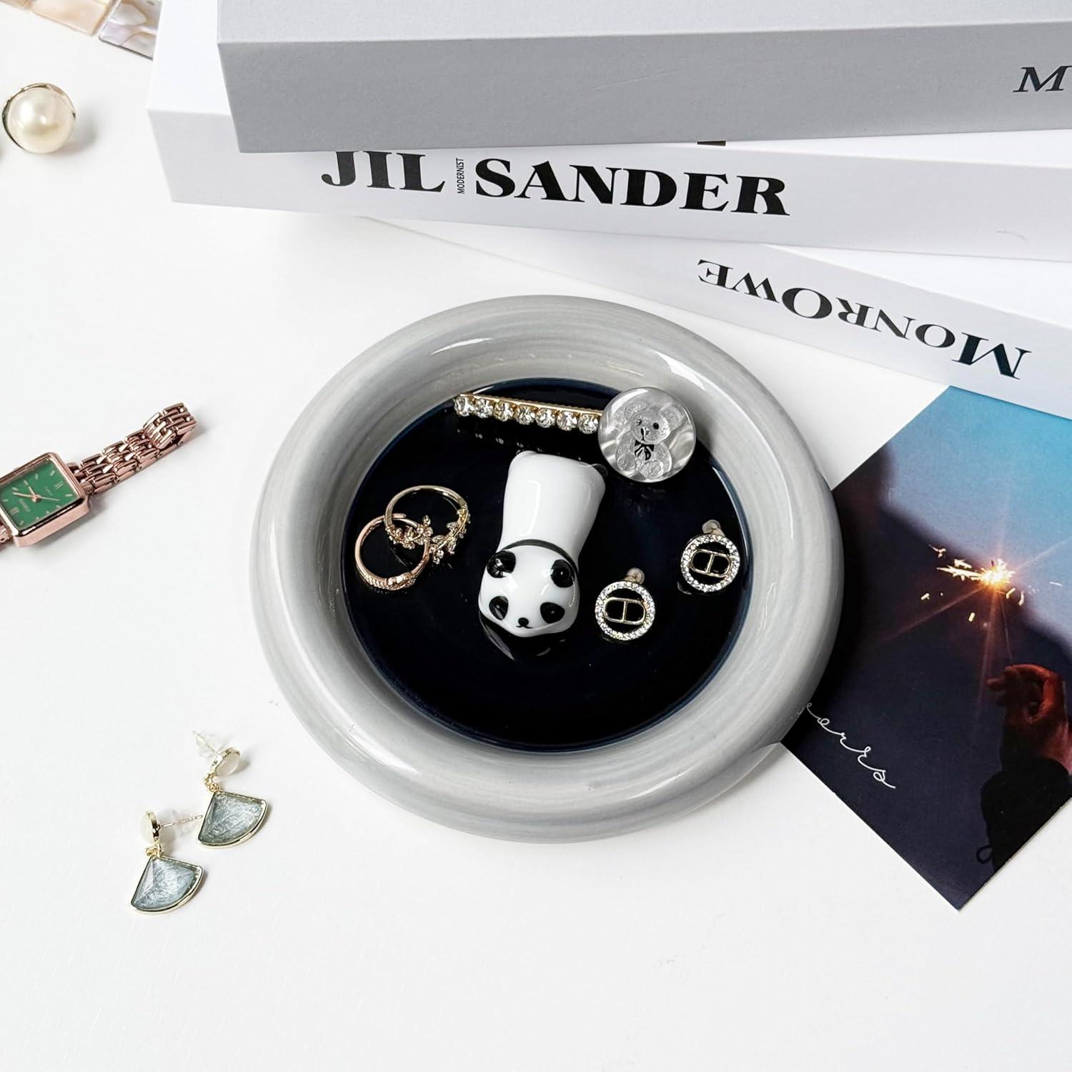 Plato para Joyería Tigermillion Panda Cerámica Negro 15cm