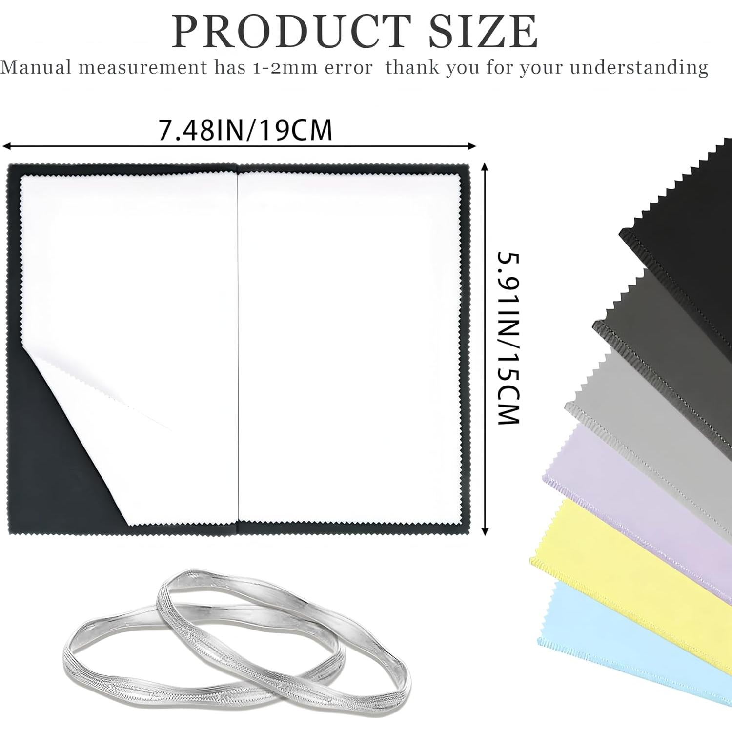 Paño de limpieza de joyas BADAO 6 piezas 15x19 cm