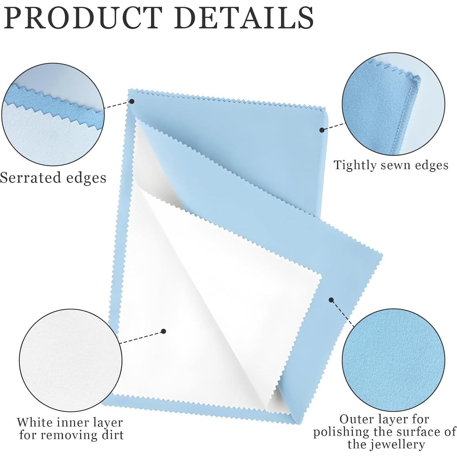 Paño de limpieza de joyas BADAO 6 piezas 15x19 cm