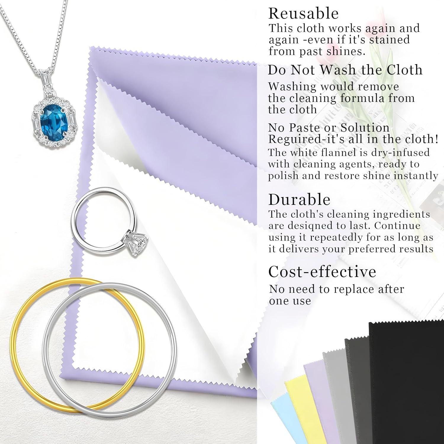 Paño de limpieza de joyas BADAO 6 piezas 15x19 cm