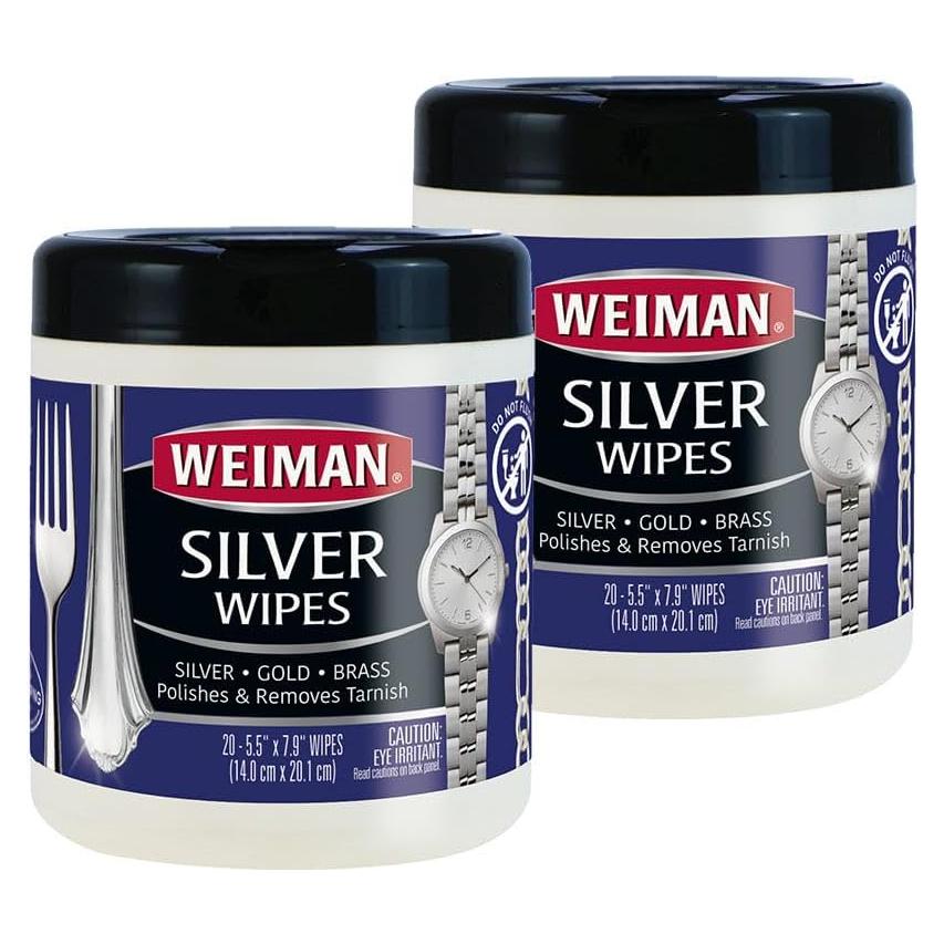 Toallitas Limpiadoras y Pulidoras Weiman - 40 Unidades - Joyas de Plata, Oro y Metales