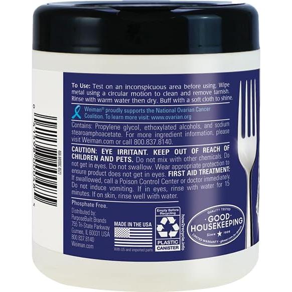 Toallitas Limpiadoras y Pulidoras Weiman - 40 Unidades - Joyas de Plata, Oro y Metales