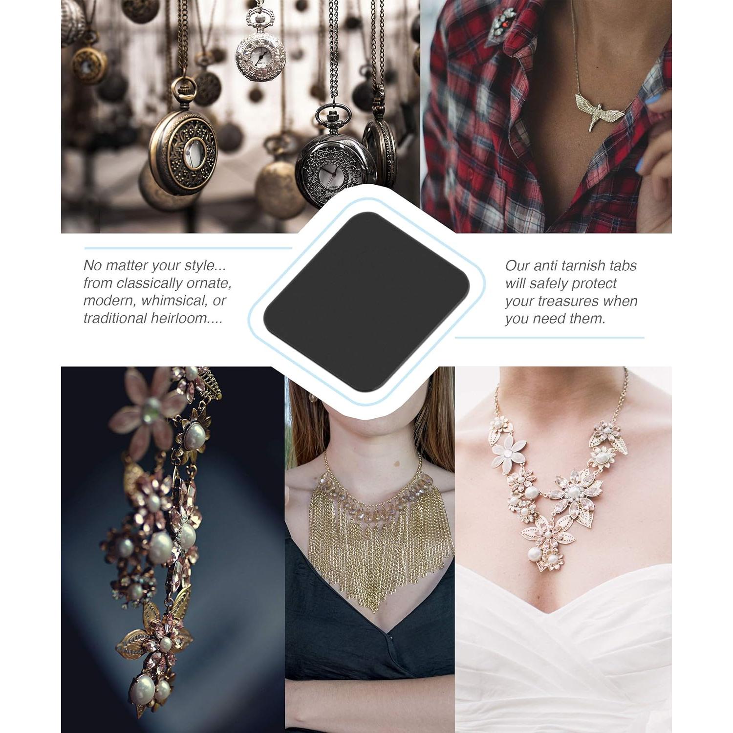 Paquete de Almacenamiento de Joyas Rollander - 10 Bolsas y 50 Tiras Anti Deslustre