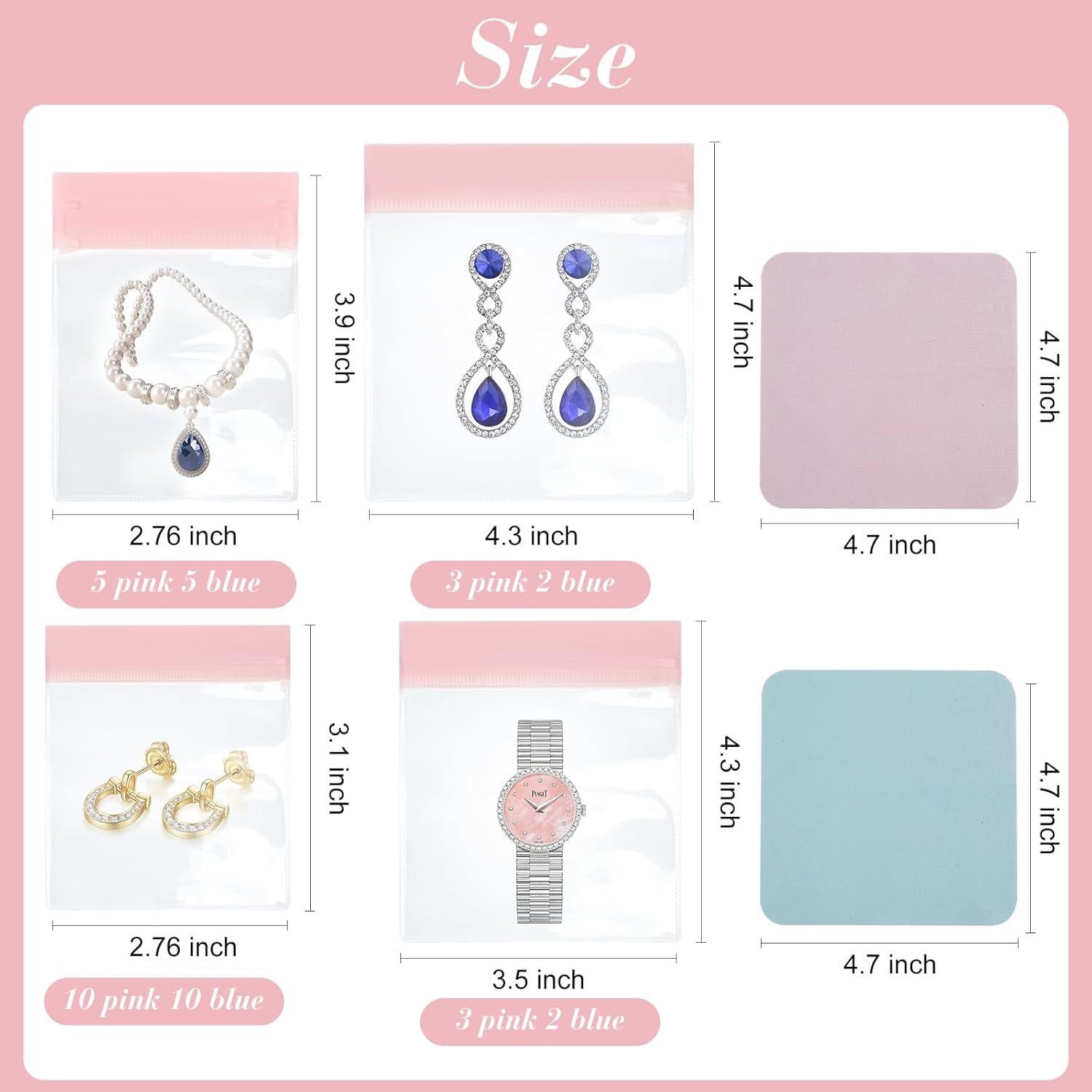 BATHRINS 40 PCS Bolsas de Joyería de Viaje Transparente