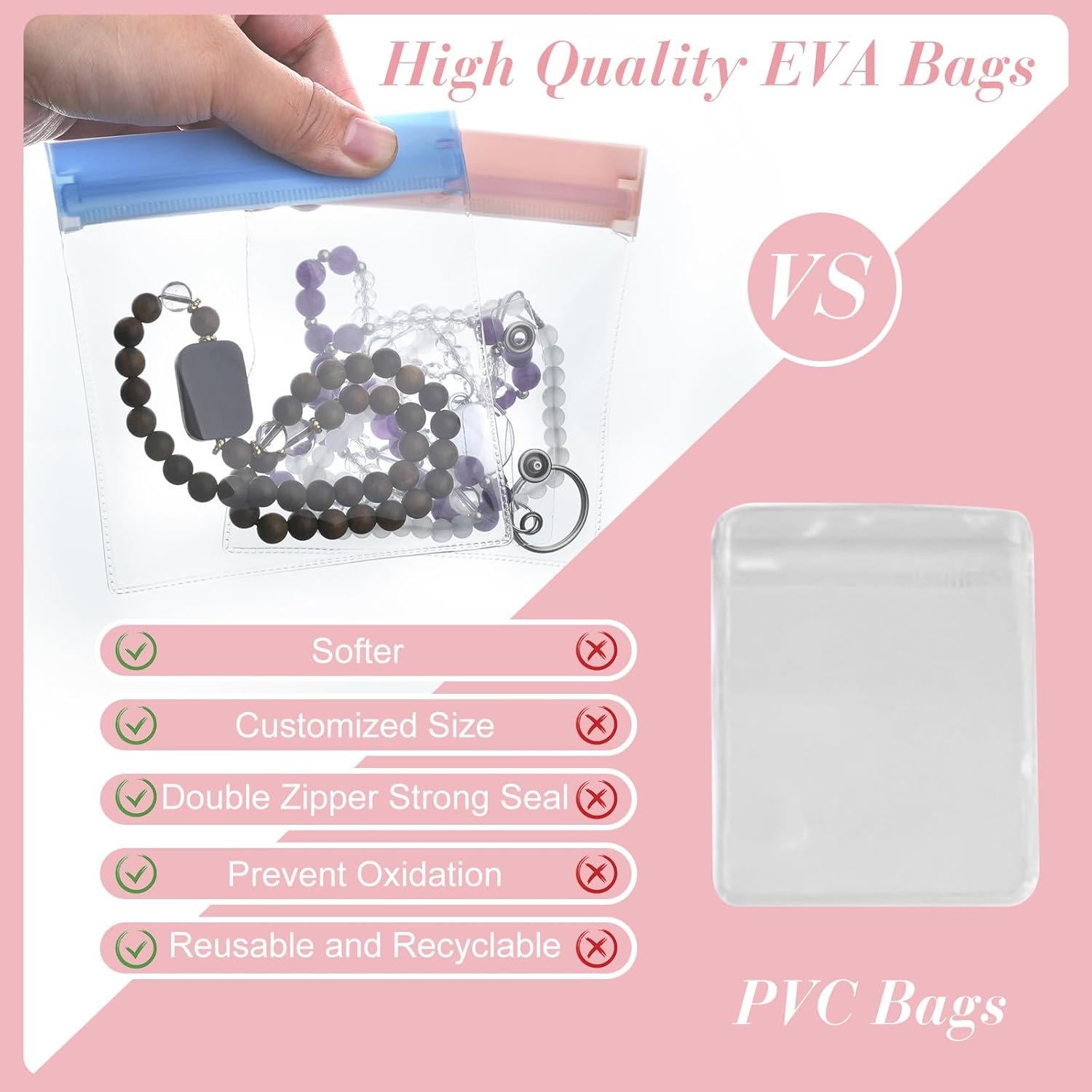 BATHRINS 40 PCS Bolsas de Joyería de Viaje Transparente
