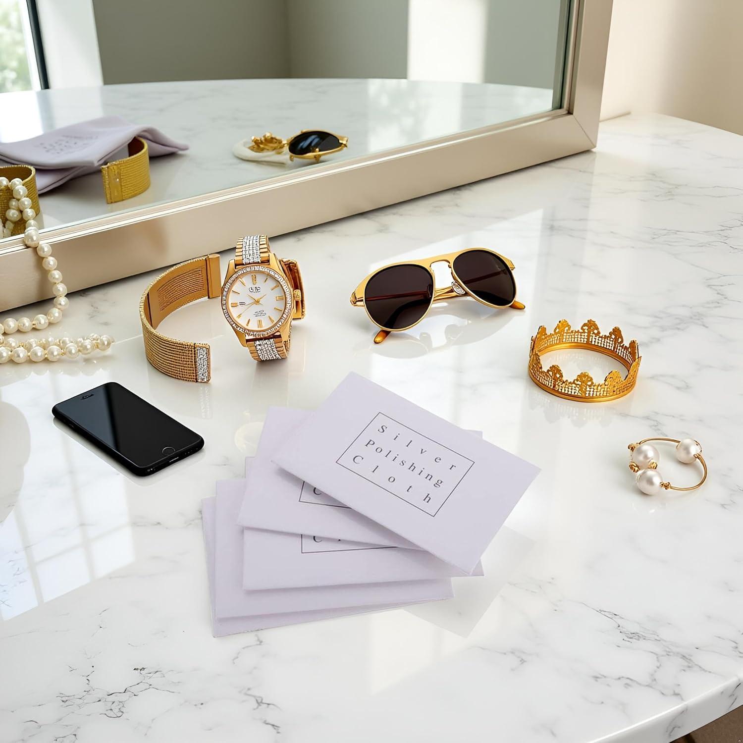 Juego de 5 Paños de Pulido Antioxidante para Joyería YuanHolumid