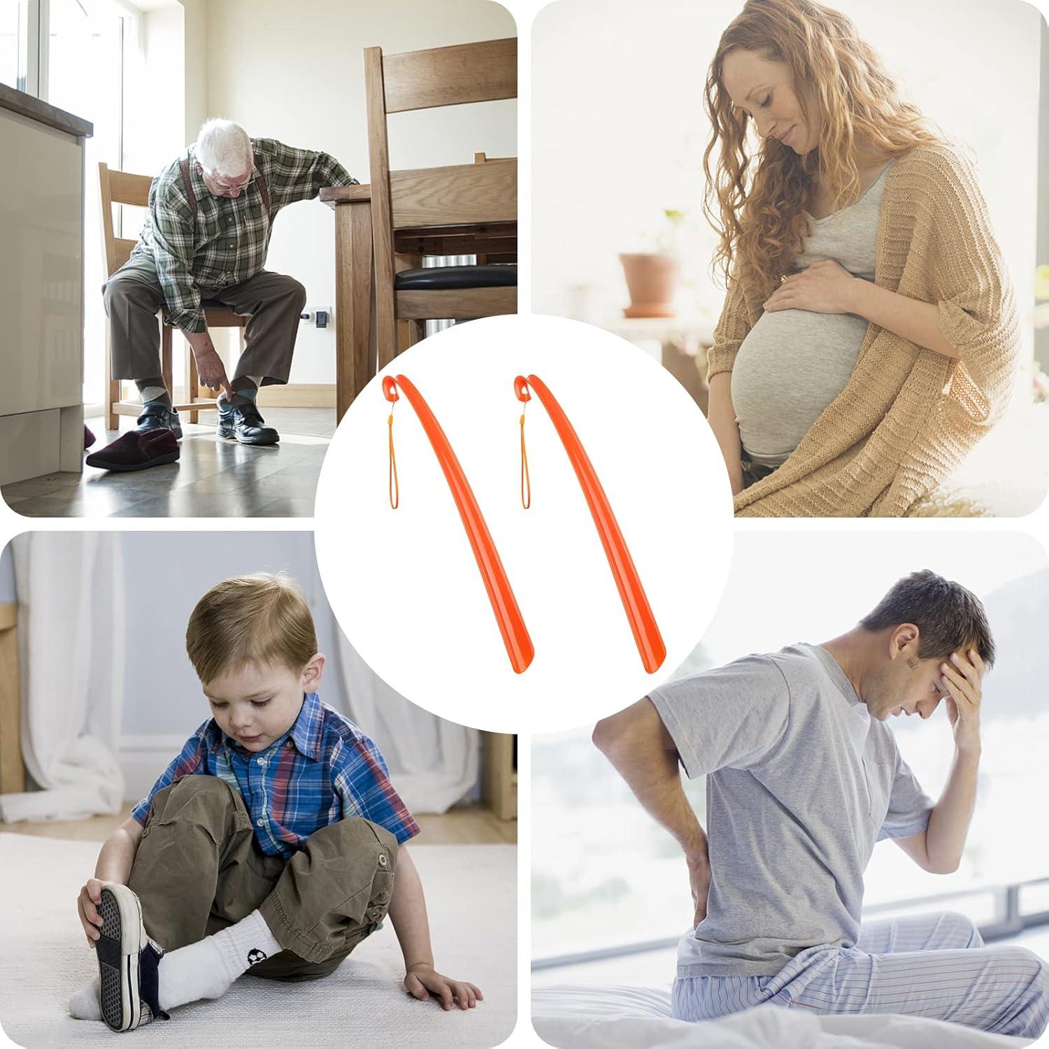 Cuerno de Zapato Mango Largo Plástico 43 cm Unisex Naranja