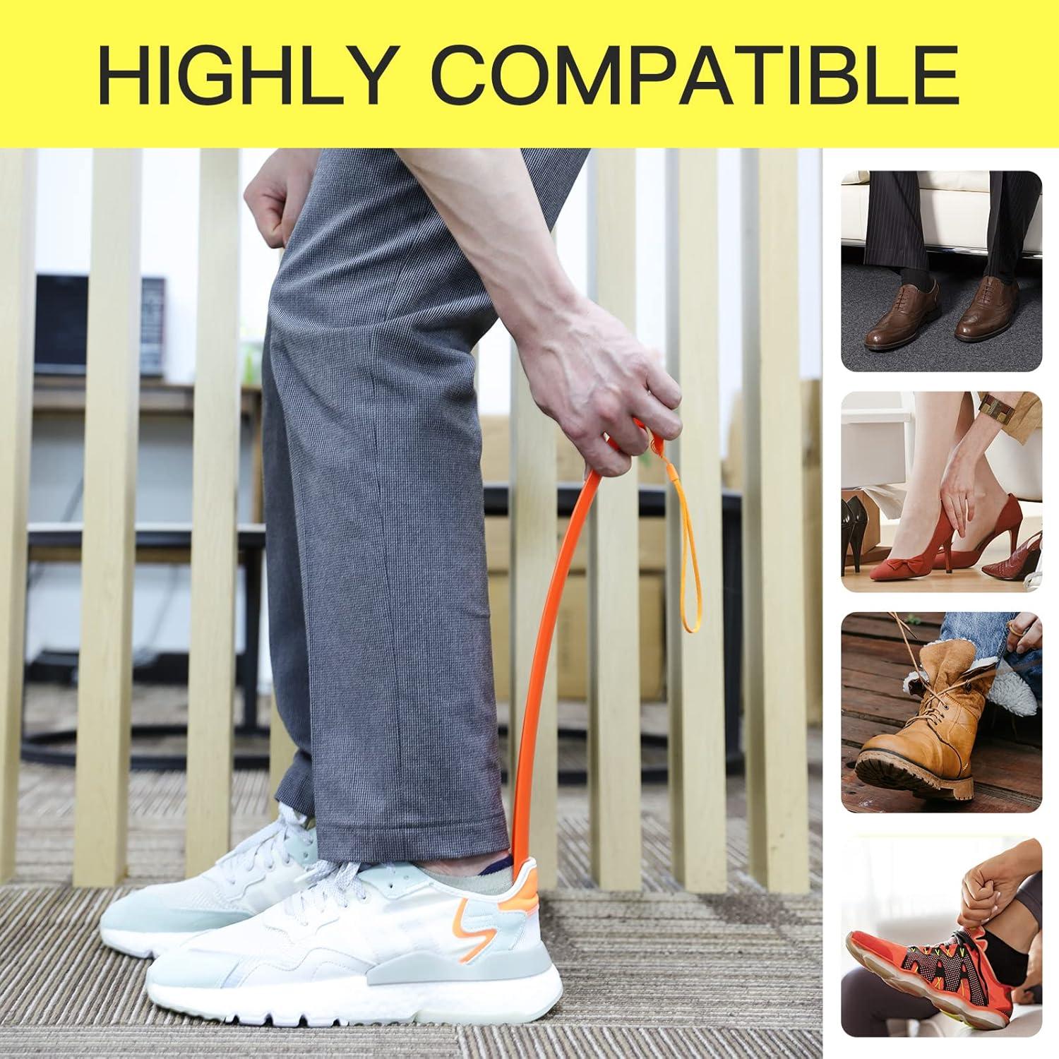 Cuerno de Zapato Mango Largo Plástico 43 cm Unisex Naranja