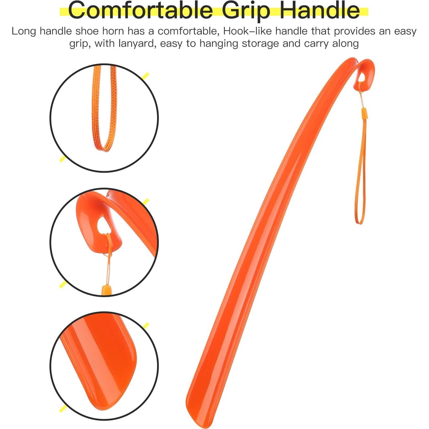 Cuerno de Zapato Mango Largo Plástico 43 cm Unisex Naranja