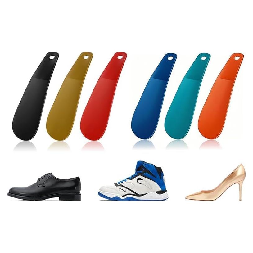 Juego de 6 Mini Calzadores de Plástico 16 cm - Portátiles y Duraderos