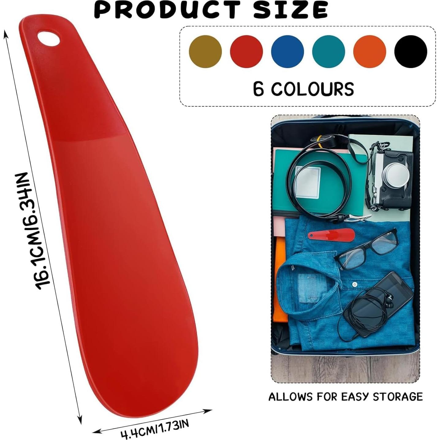 Juego de 6 Mini Calzadores de Plástico 16 cm - Portátiles y Duraderos