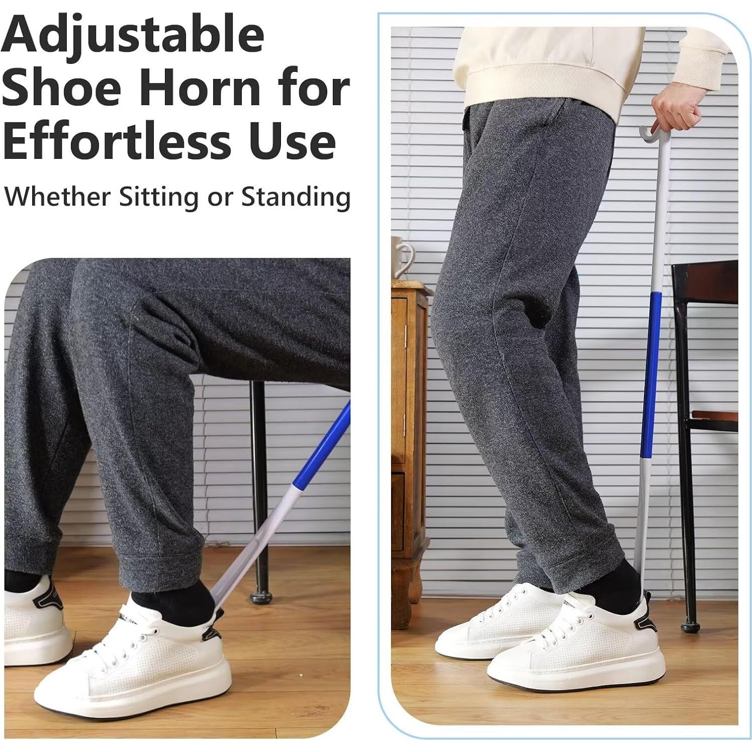 Cuerno de Zapato Ajustable Rewkcy 90 cm Mango Largo Azul