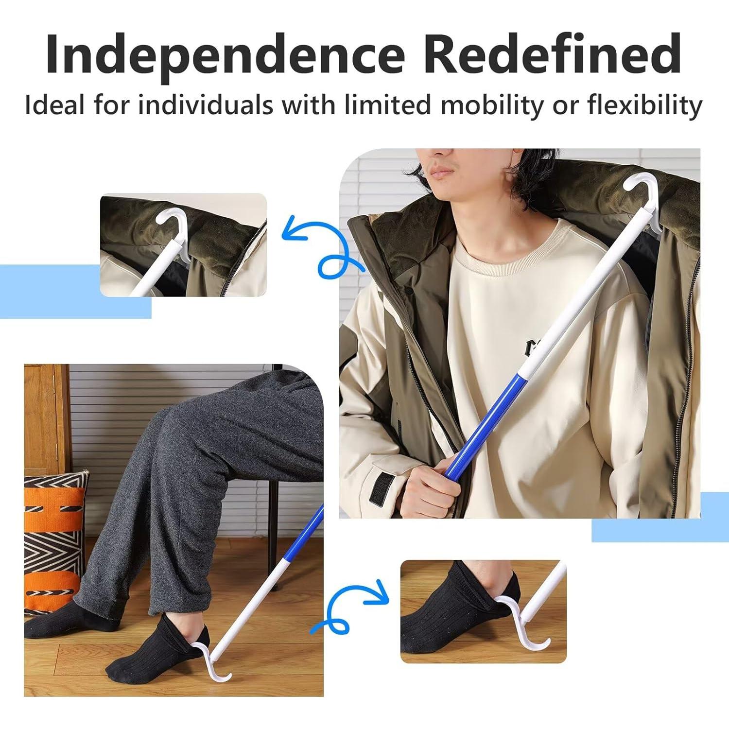 Cuerno de Zapato Ajustable Rewkcy 90 cm Mango Largo Azul