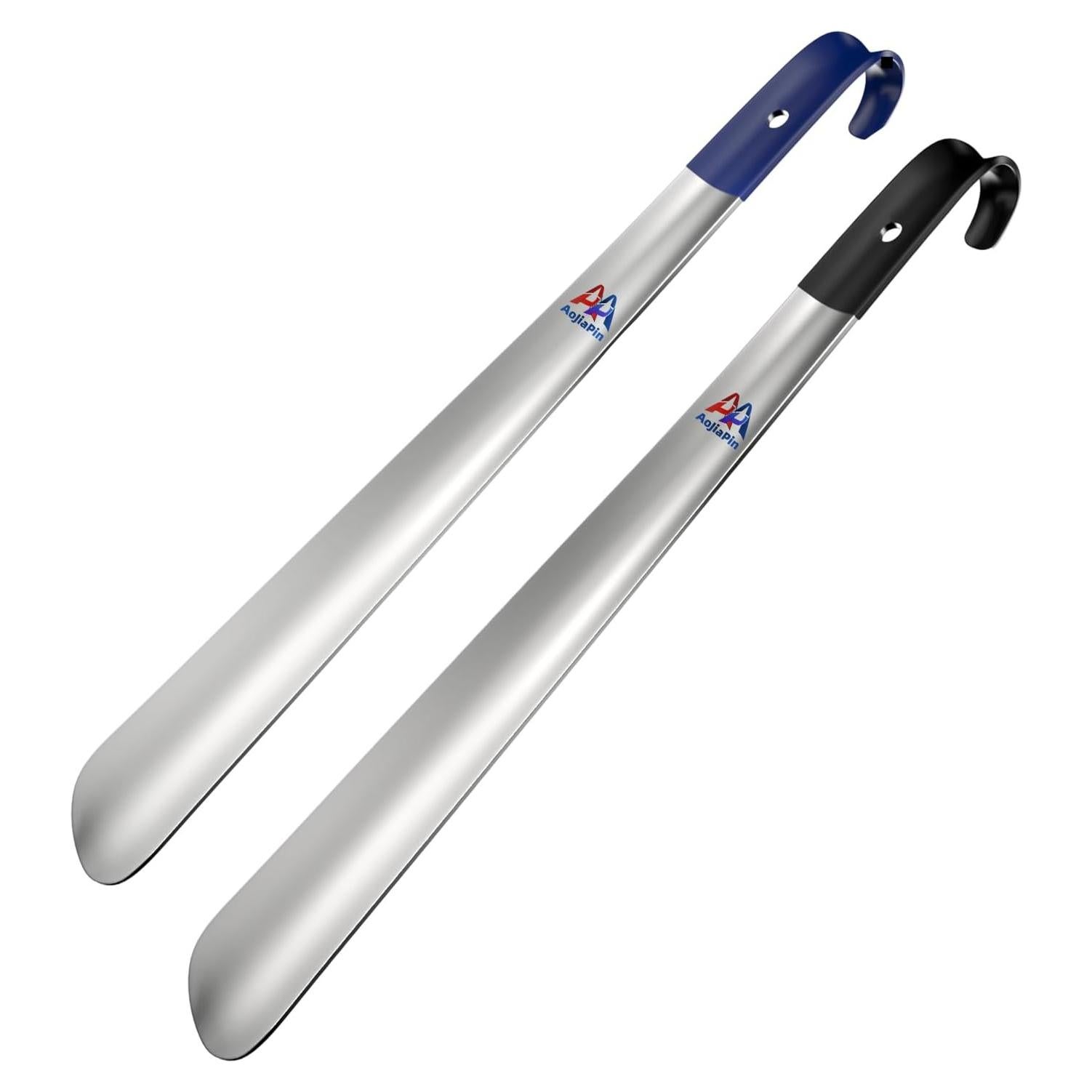 Cuerno de zapato de mango largo AoJiaPin - Acero inoxidable, 2 piezas