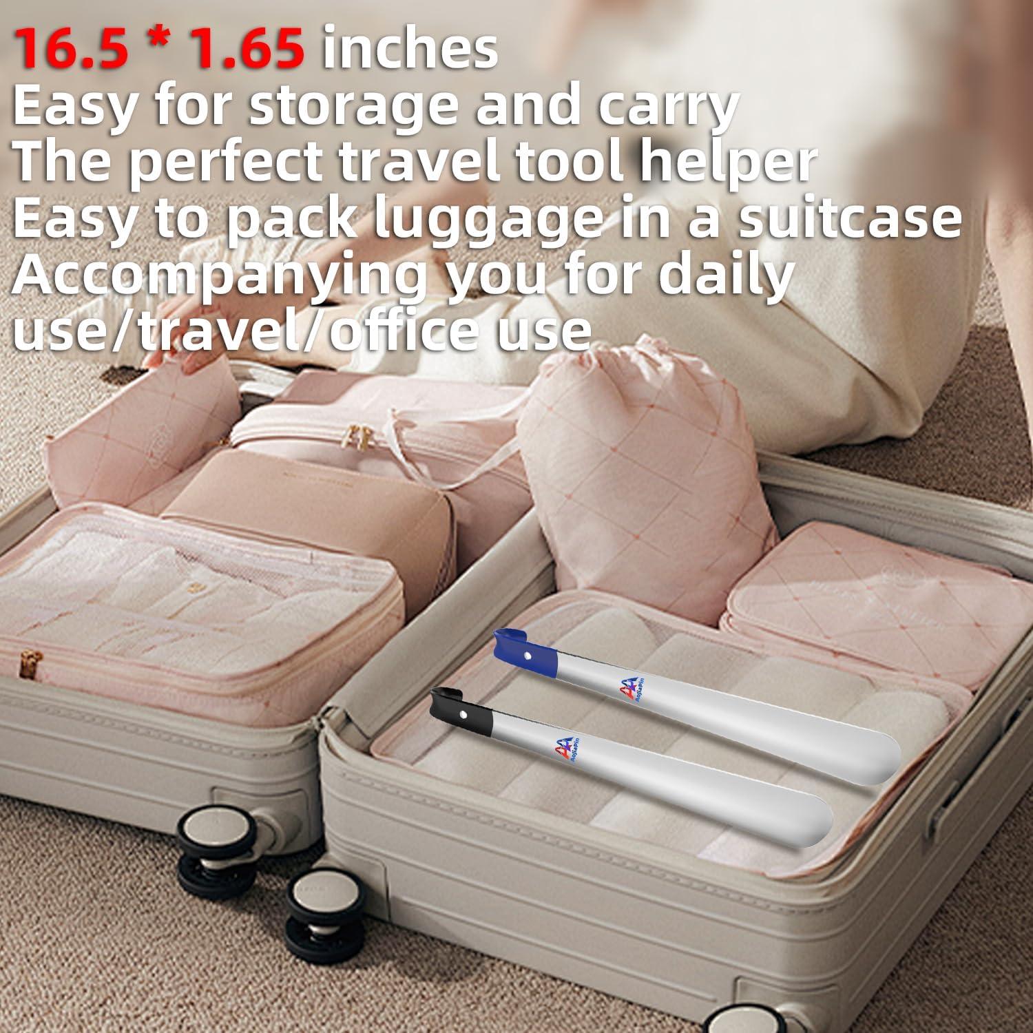 Cuerno de zapato de mango largo AoJiaPin - Acero inoxidable, 2 piezas