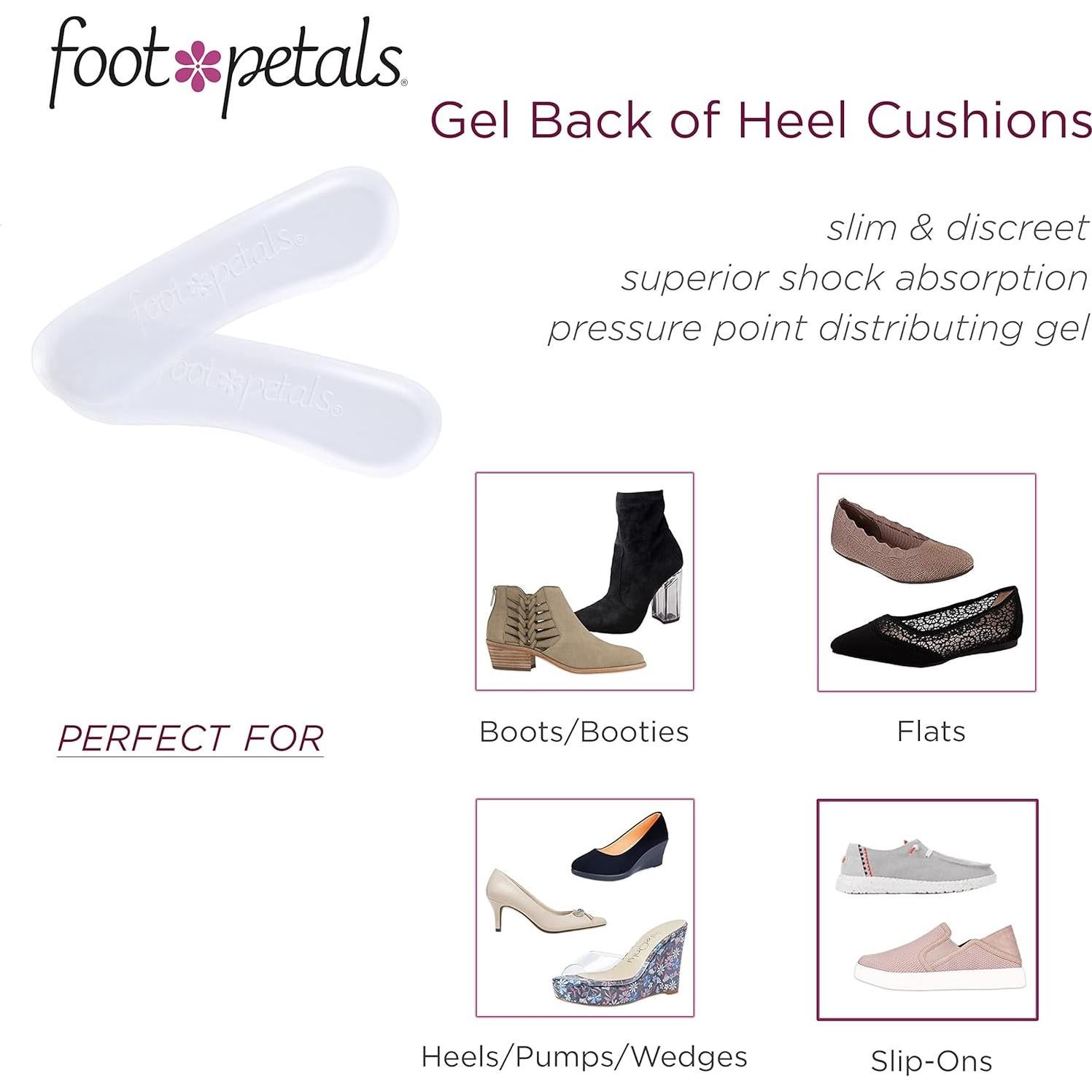 Cojín de Talón Foot Petals para Mujeres - Gel Transparente