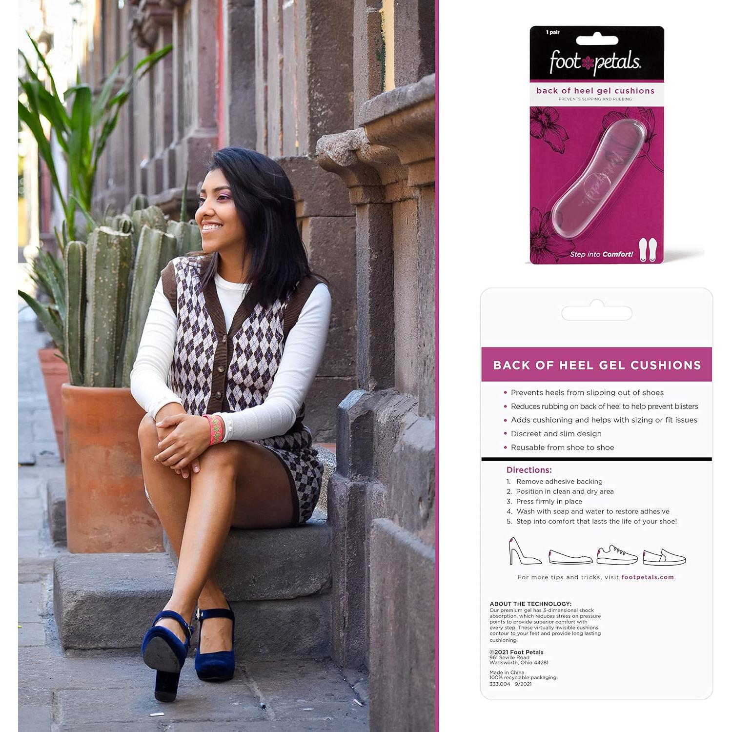 Cojín de Talón Foot Petals para Mujeres - Gel Transparente