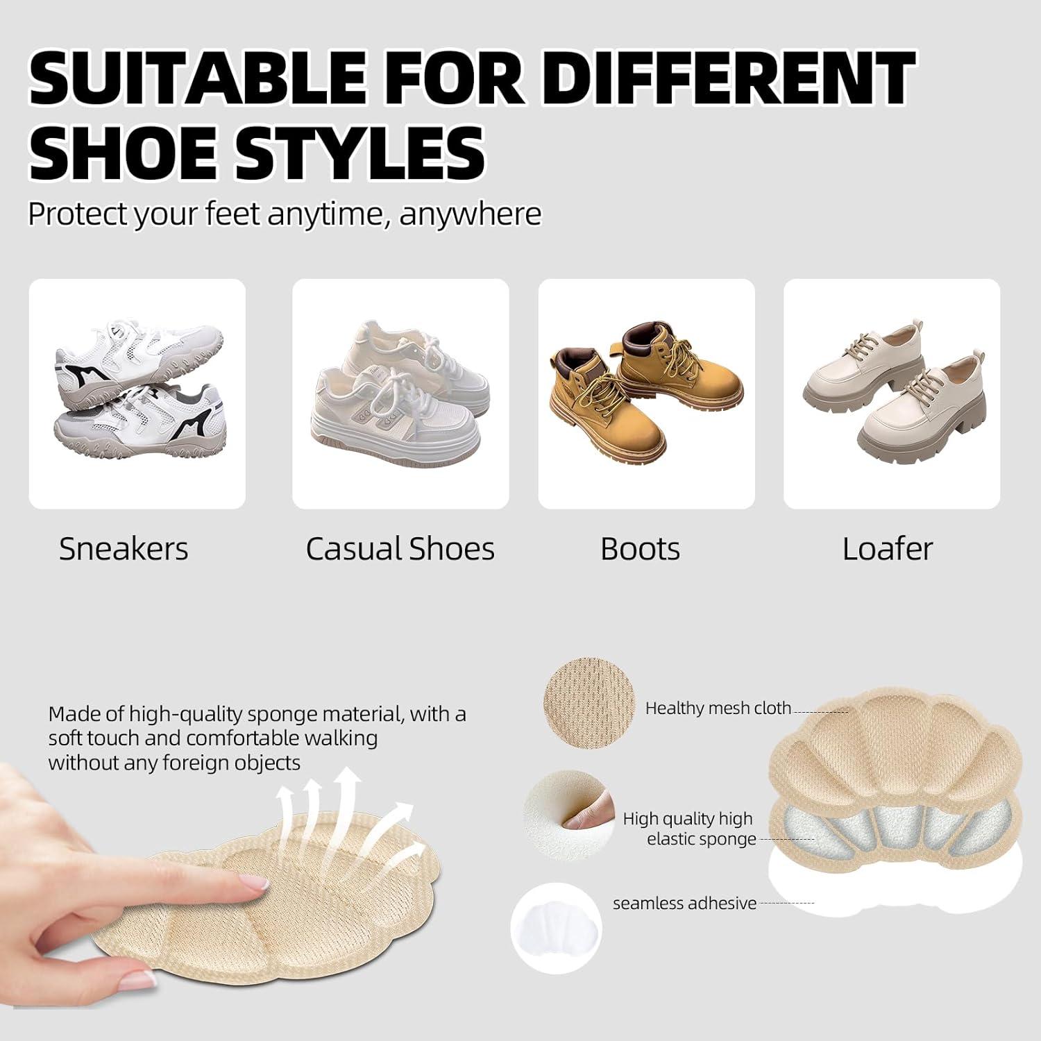 Cojines para Talones FootJKYX - 4 Pares Negros Antideslizantes