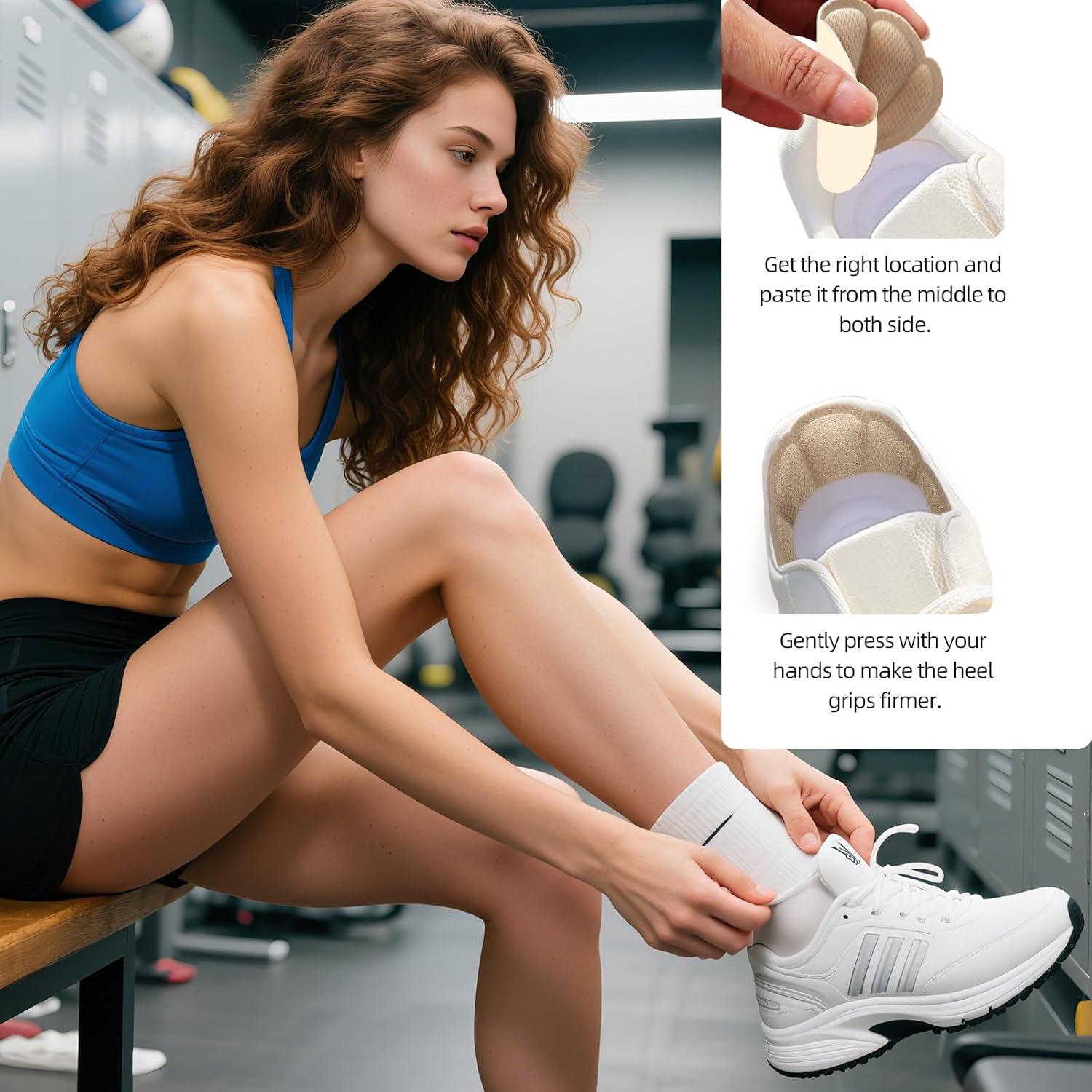 Cojines para Talones FootJKYX - 4 Pares Negros Antideslizantes