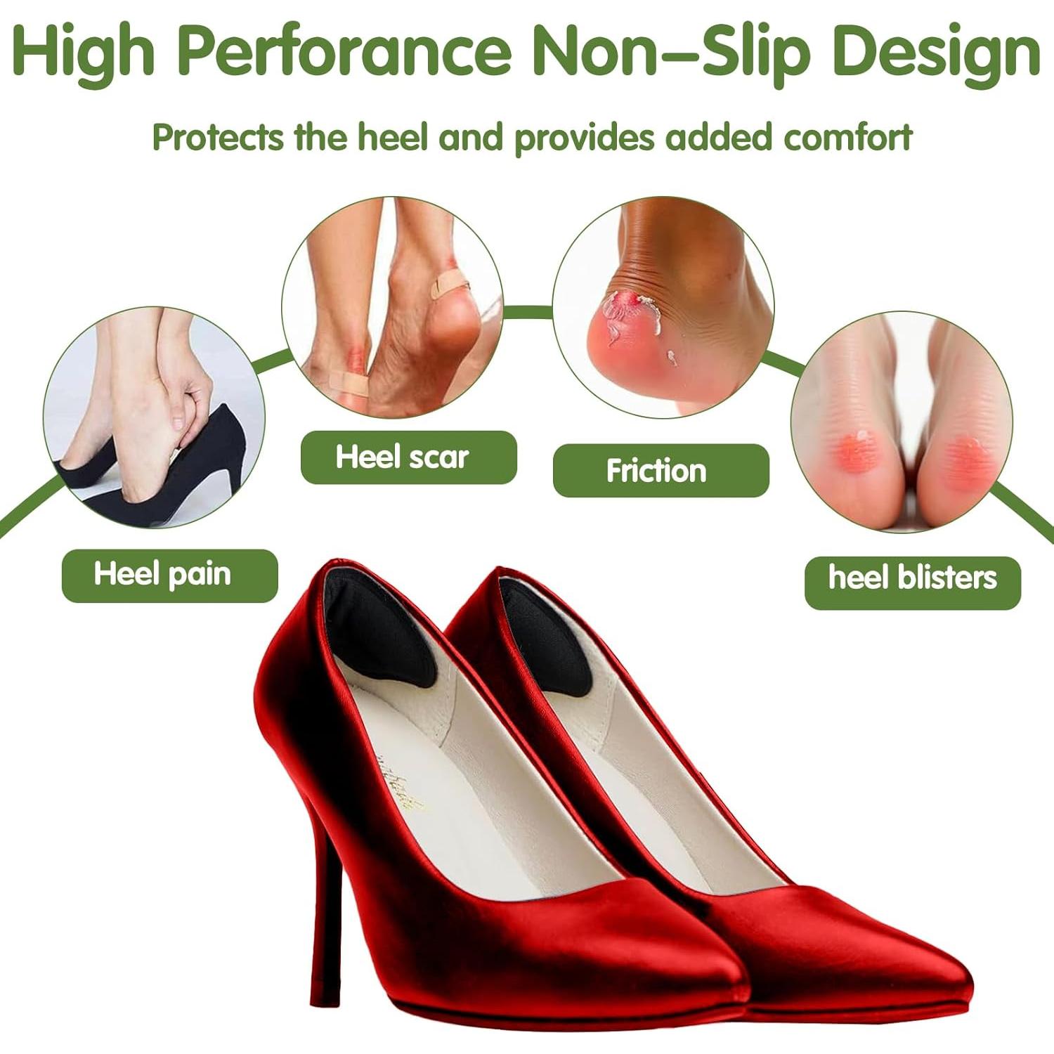 Almohadillas de Talón Egowry - 4 Pares Ajustadores Negros