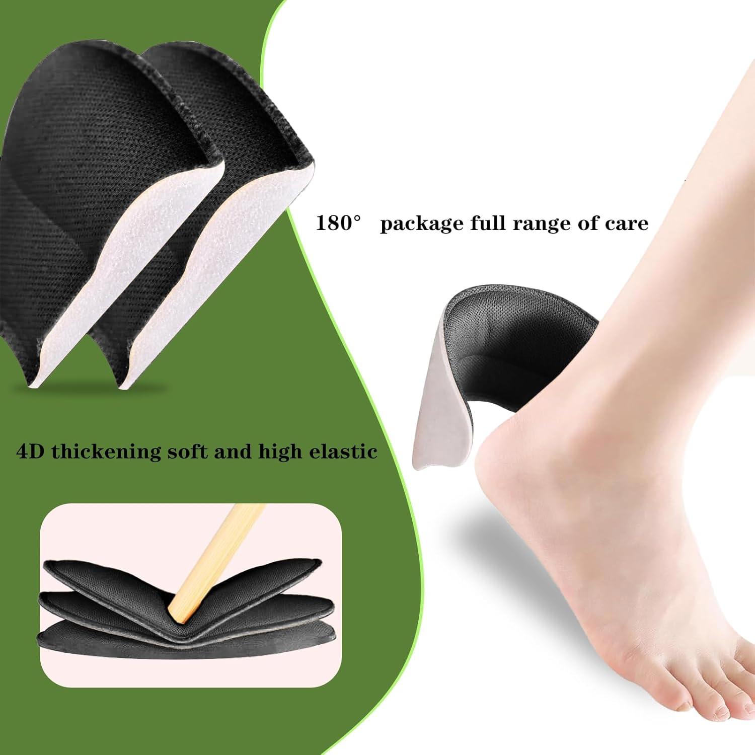 Almohadillas de Talón Egowry - 4 Pares Ajustadores Negros
