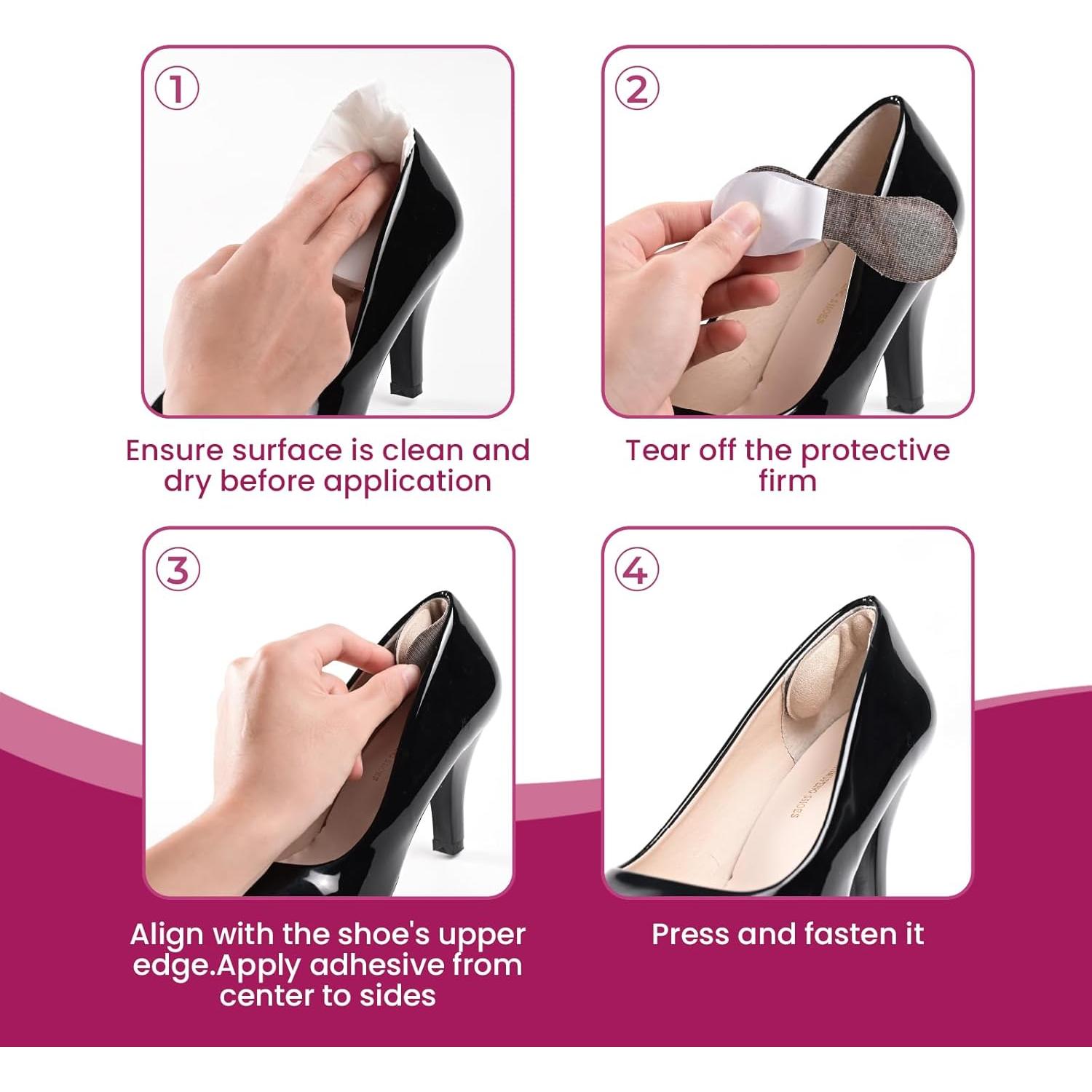 Cojines para Talones Bukihome - 4 Pares Beige Antideslizantes