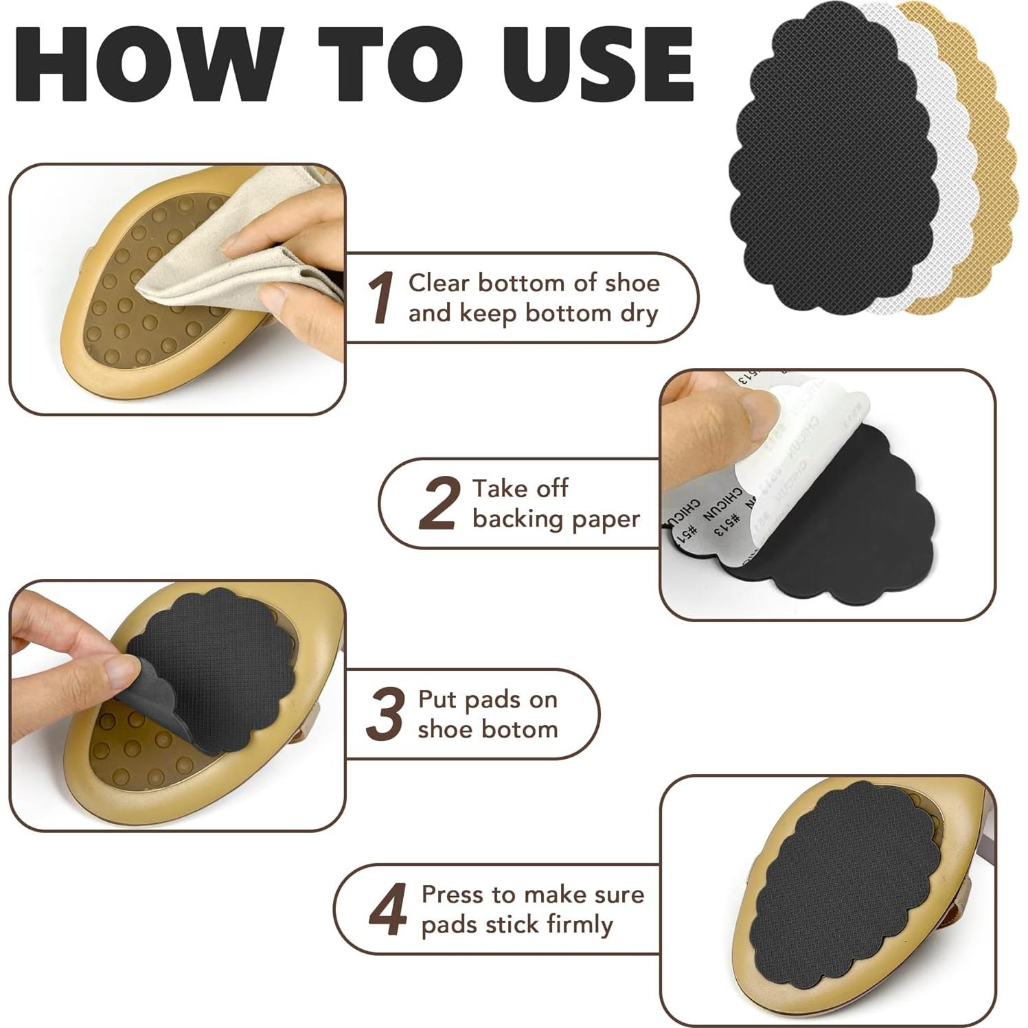 Almohadillas Antideslizantes SQHT - Protectores de Suela Gel Negro