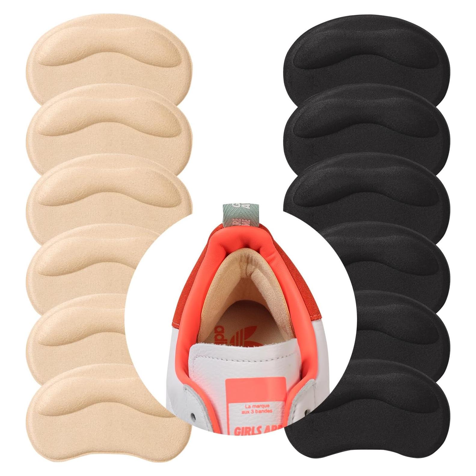 6 Pares Almohadillas Talón GQTJP Negro Beige Antideslizantes
