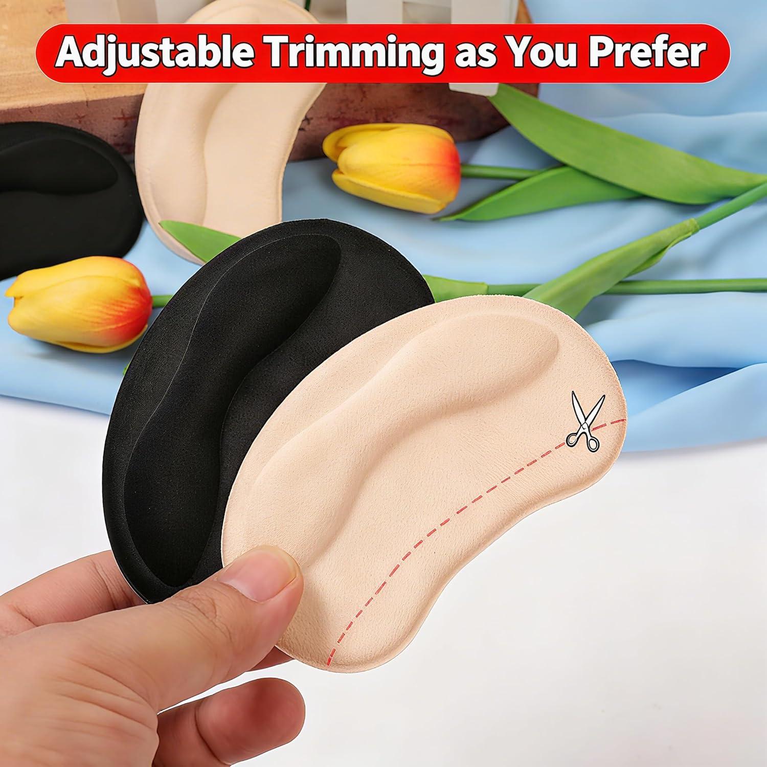 6 Pares Almohadillas Talón GQTJP Negro Beige Antideslizantes