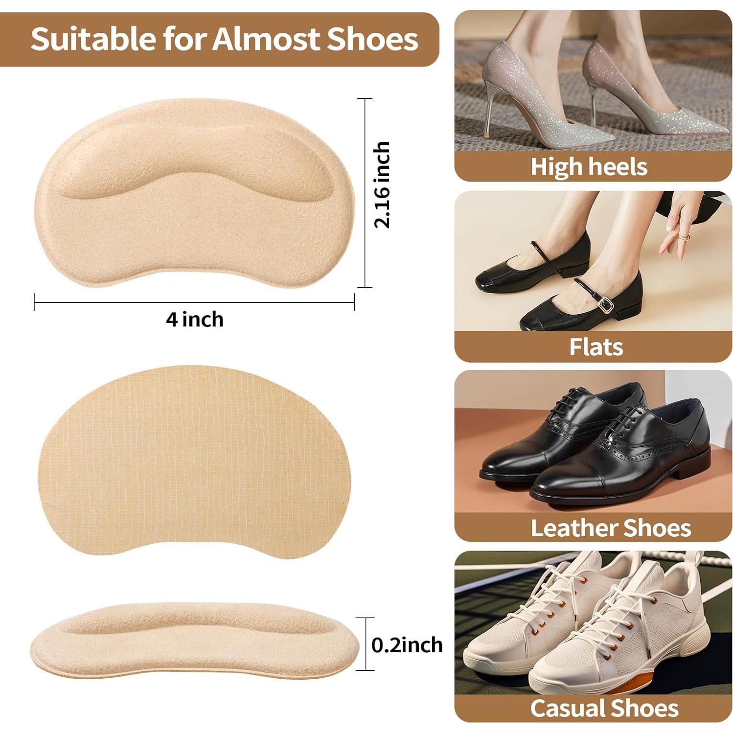6 Pares Almohadillas Talón GQTJP Negro Beige Antideslizantes