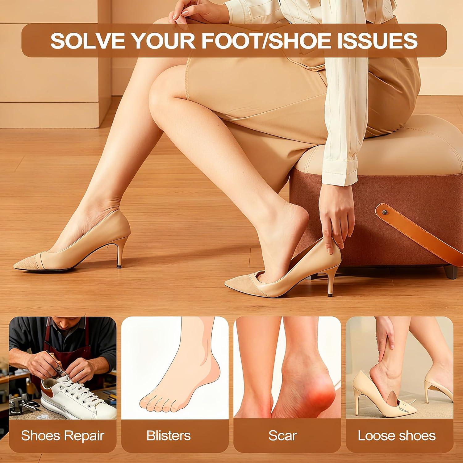 6 Pares Almohadillas Talón GQTJP Negro Beige Antideslizantes