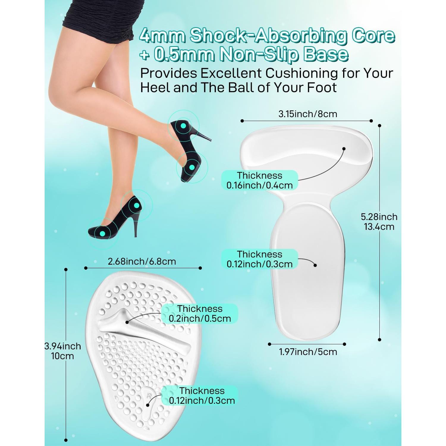 Almohadillas de Silicona para Tacones Altos Snqqmtt - 6 Pares