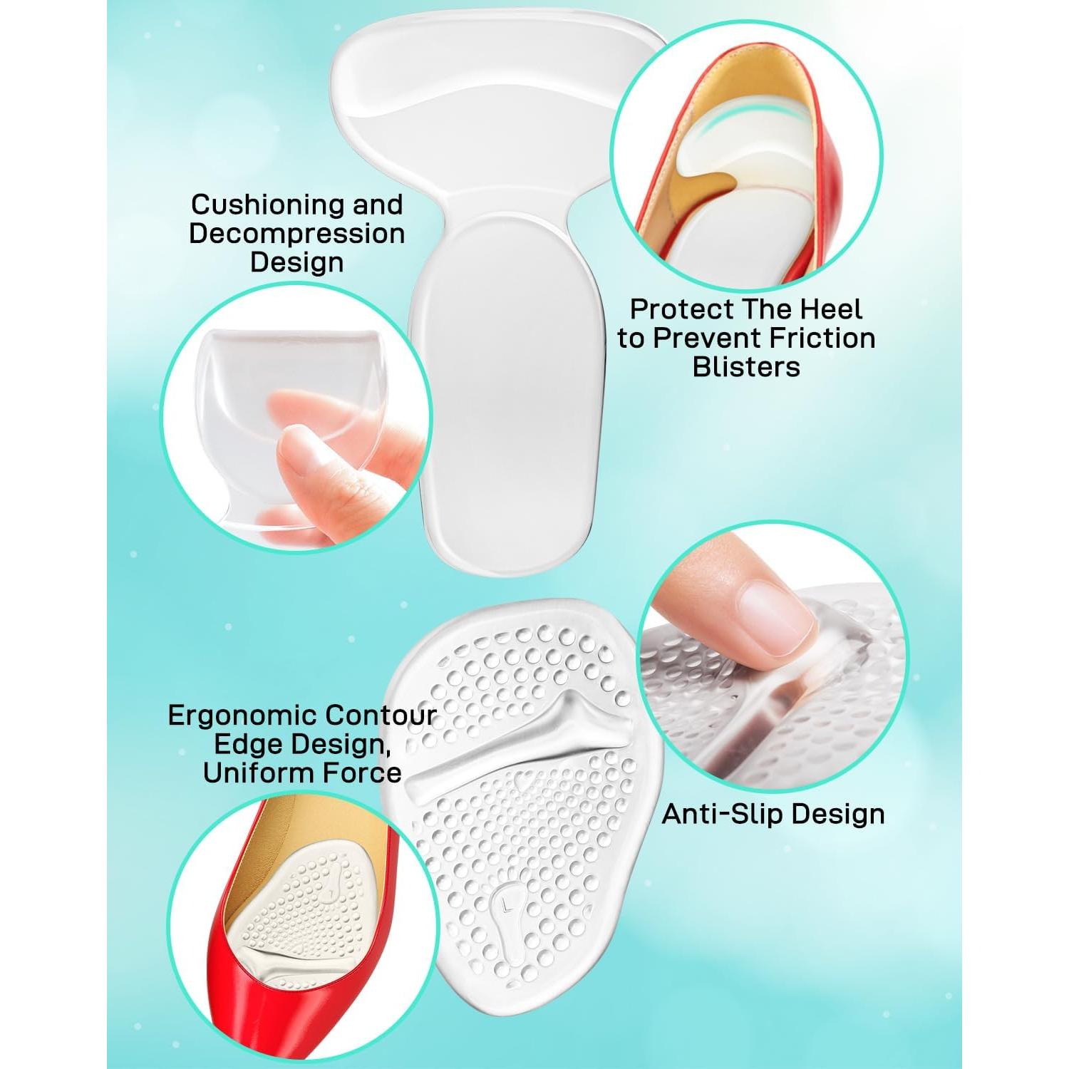 Almohadillas de Silicona para Tacones Altos Snqqmtt - 6 Pares