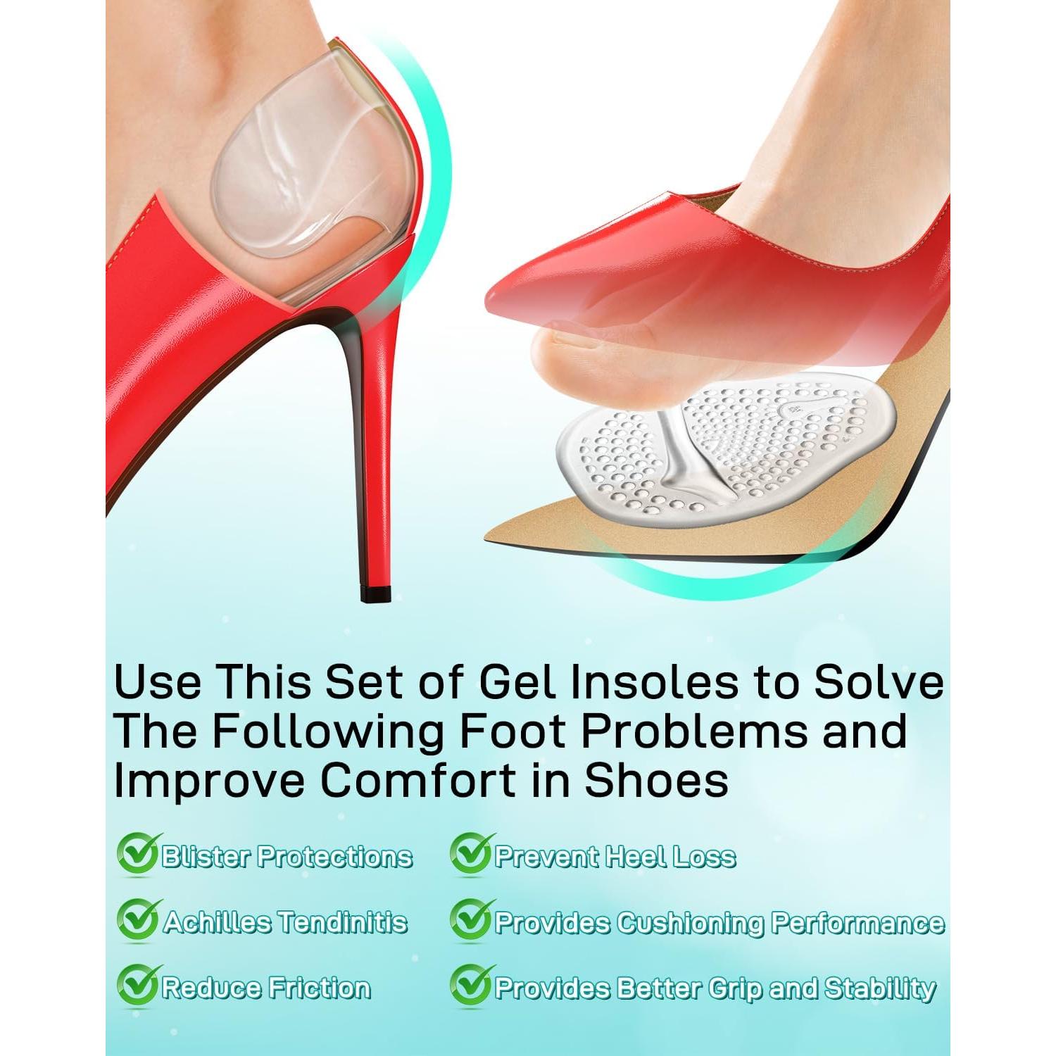 Almohadillas de Silicona para Tacones Altos Snqqmtt - 6 Pares