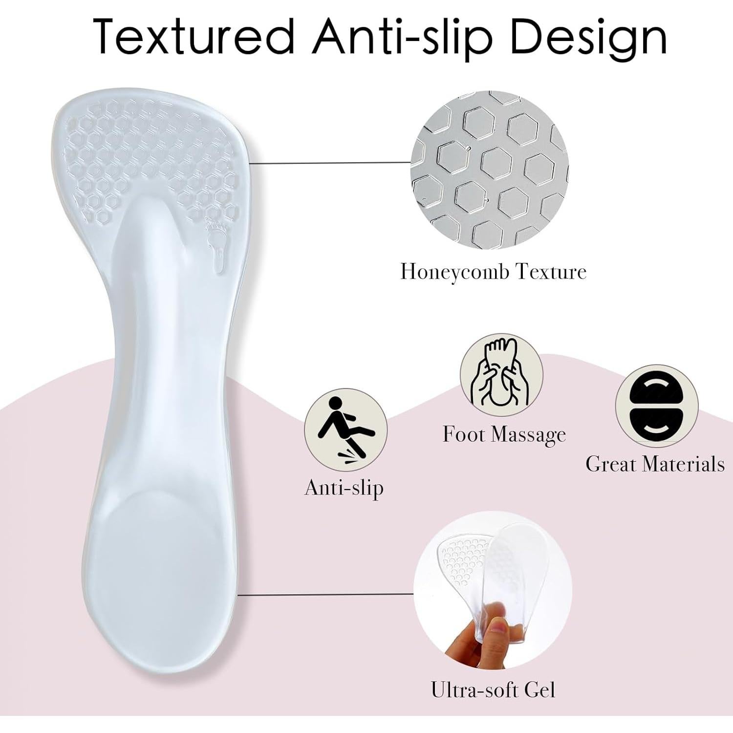 2 Pares de Plantillas de Gel Niluks para Tacones 5-9 Mujeres