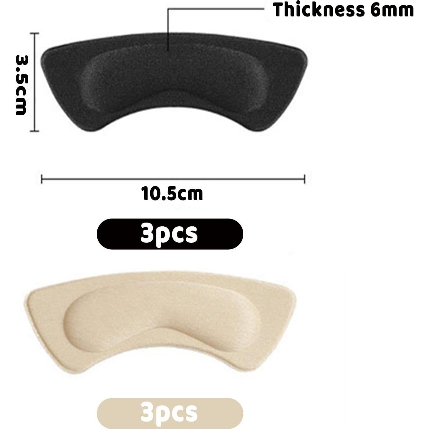 Heel Pads for Shoes Women,6 Pairs Heel Grips for Womens Shoes Inserts for Women Shoes Liners(Black Nude)