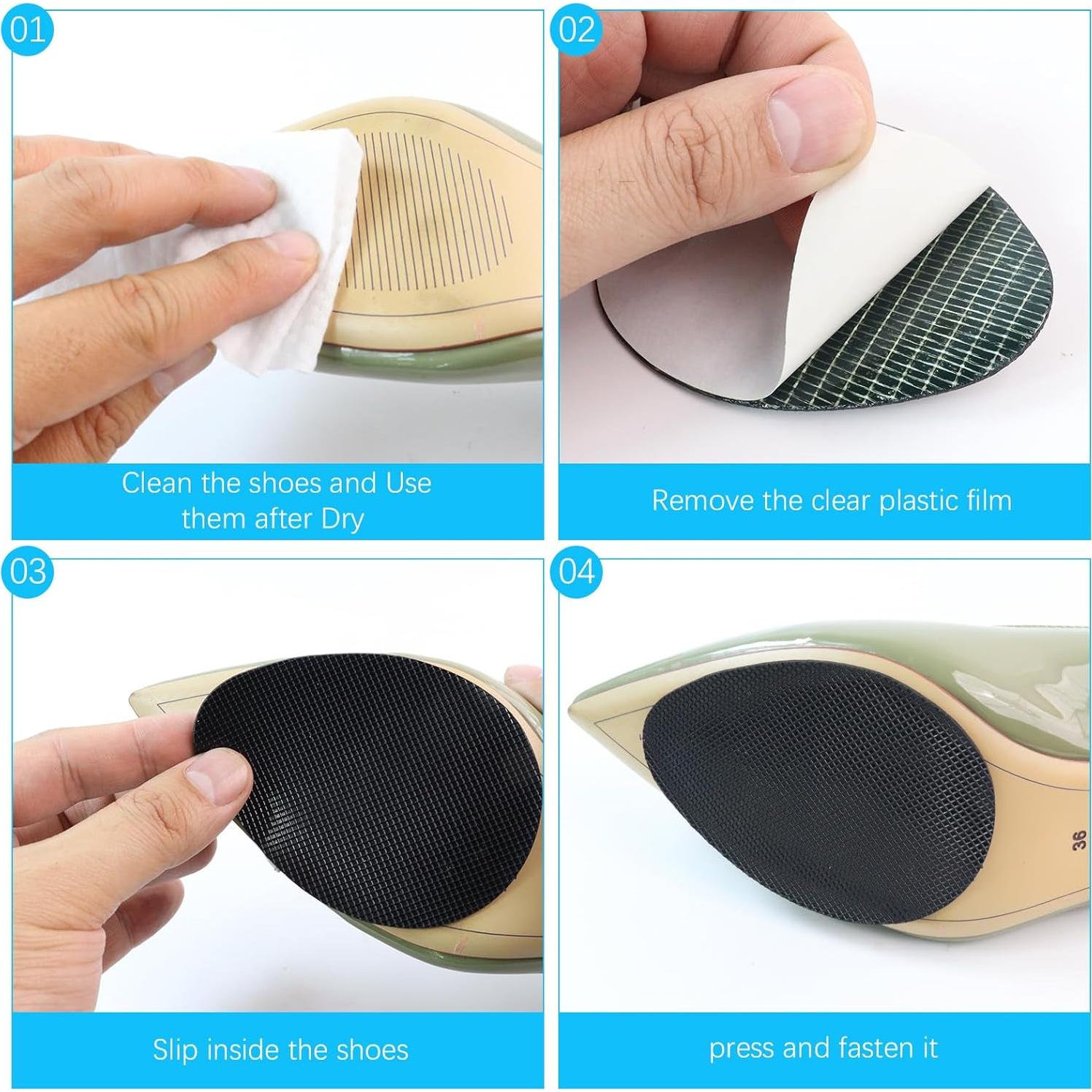 8 Almohadillas Antideslizantes Autoadhesivas para Zapatos Goma 8.89 cm