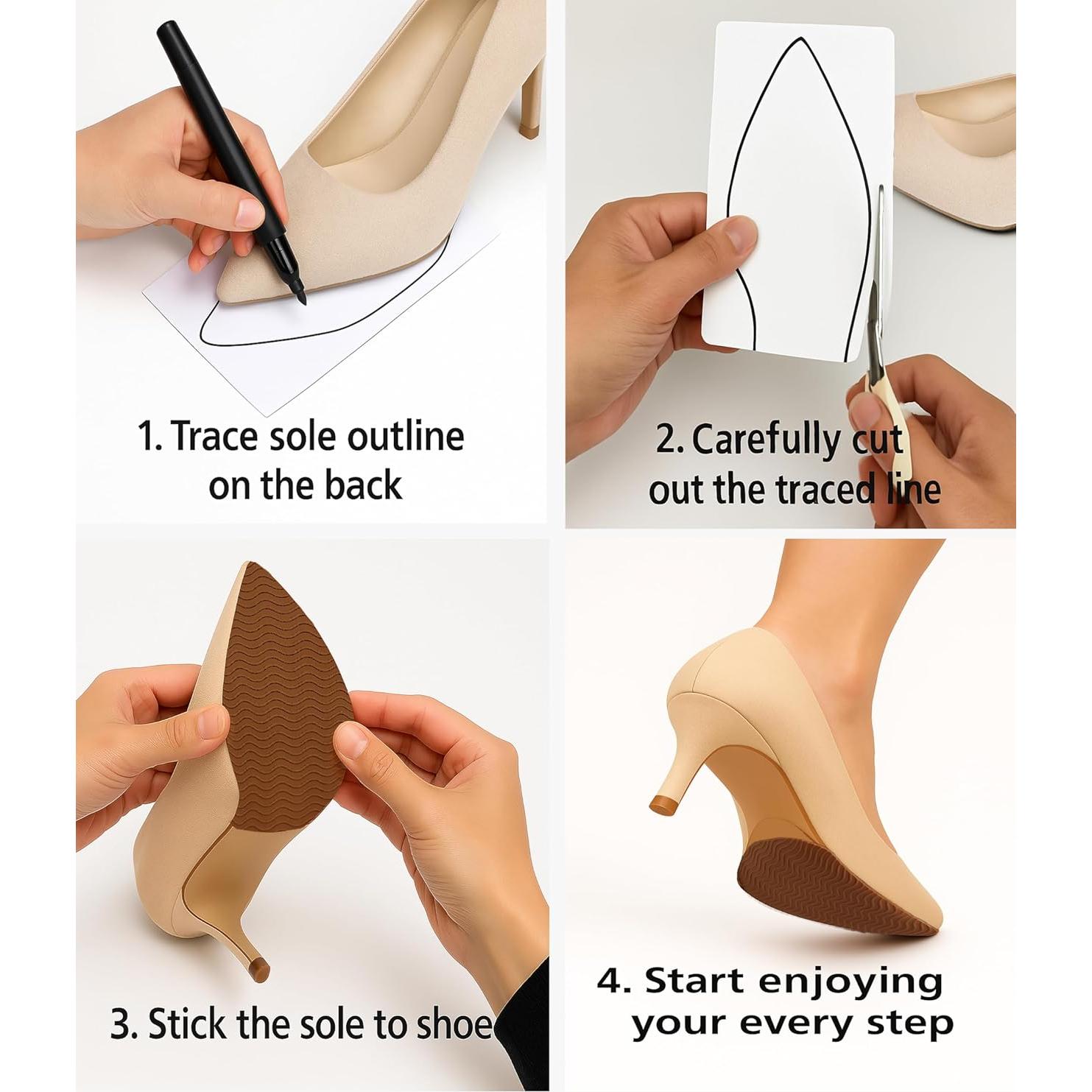 Protectores de Suela Antideslizantes Hockydis 9.9x17 cm - Paquete de 6