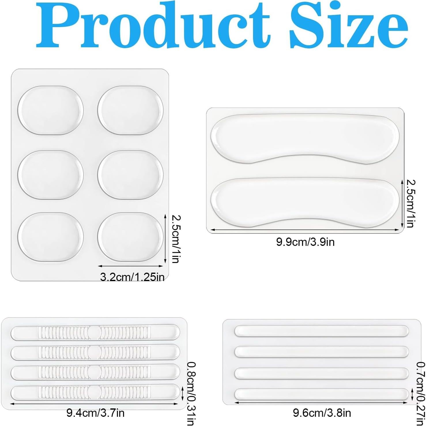 34 Almohadillas Transparentes de Silicona para Talón LLMSIX