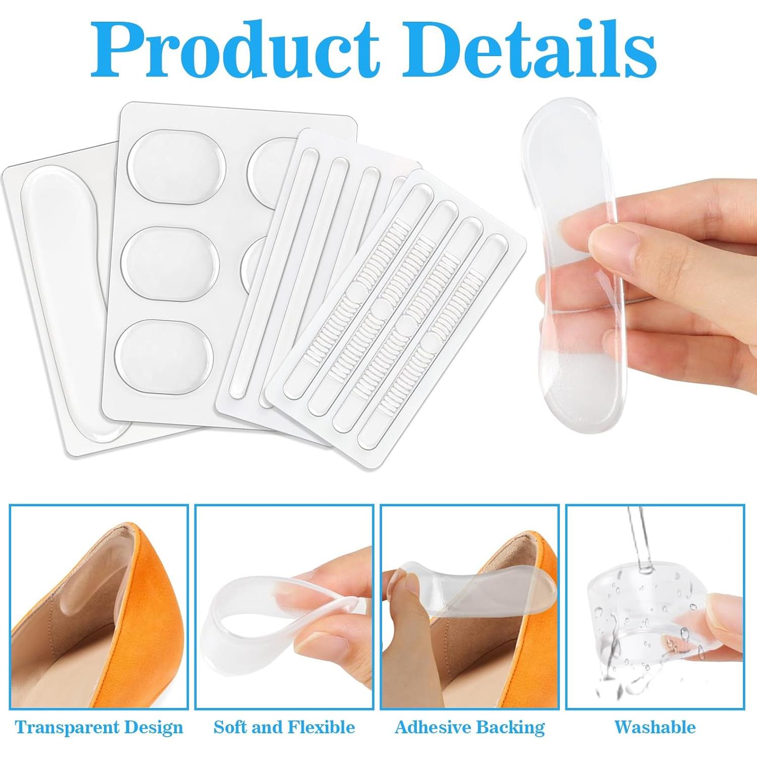 34 Almohadillas Transparentes de Silicona para Talón LLMSIX