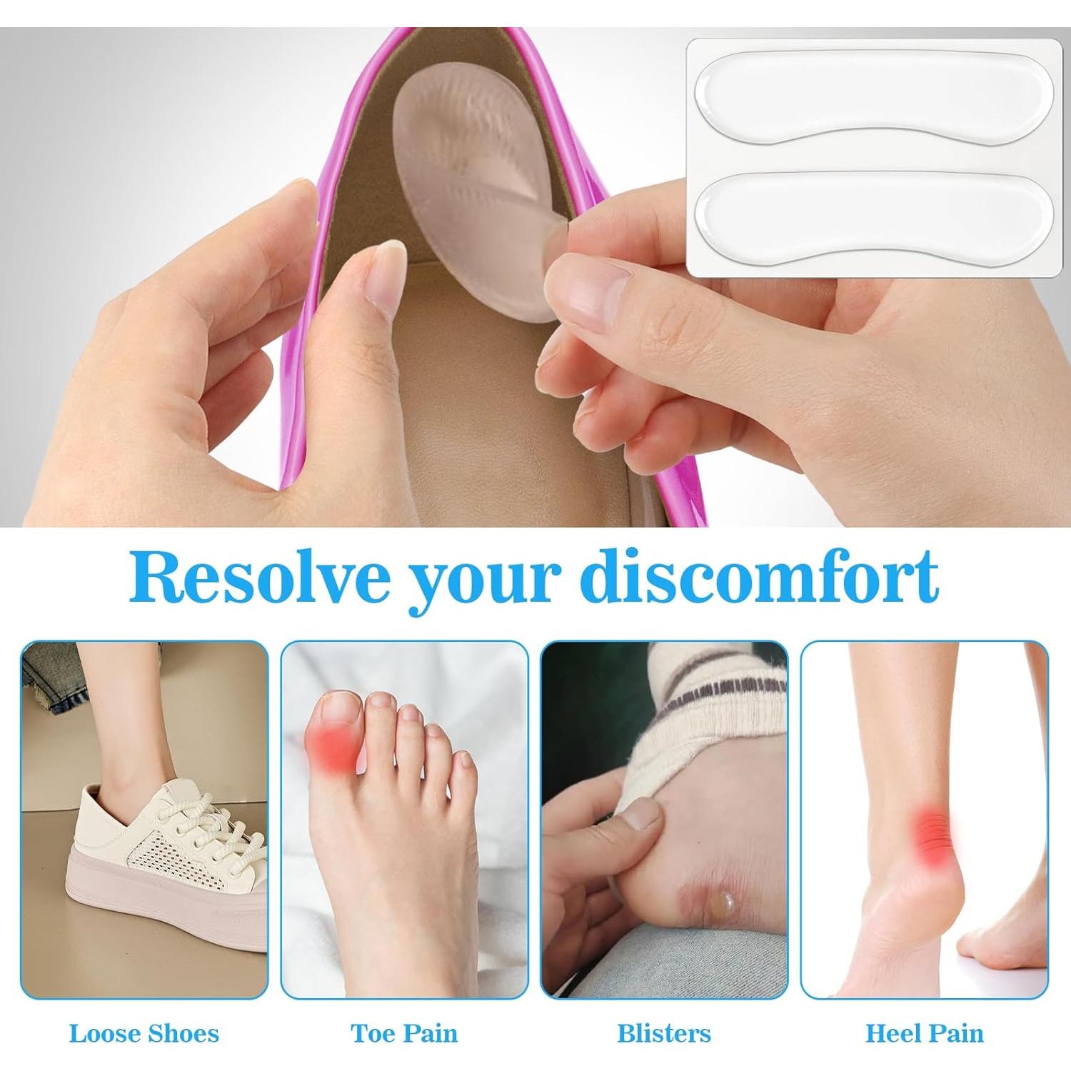 34 Almohadillas Transparentes de Silicona para Talón LLMSIX