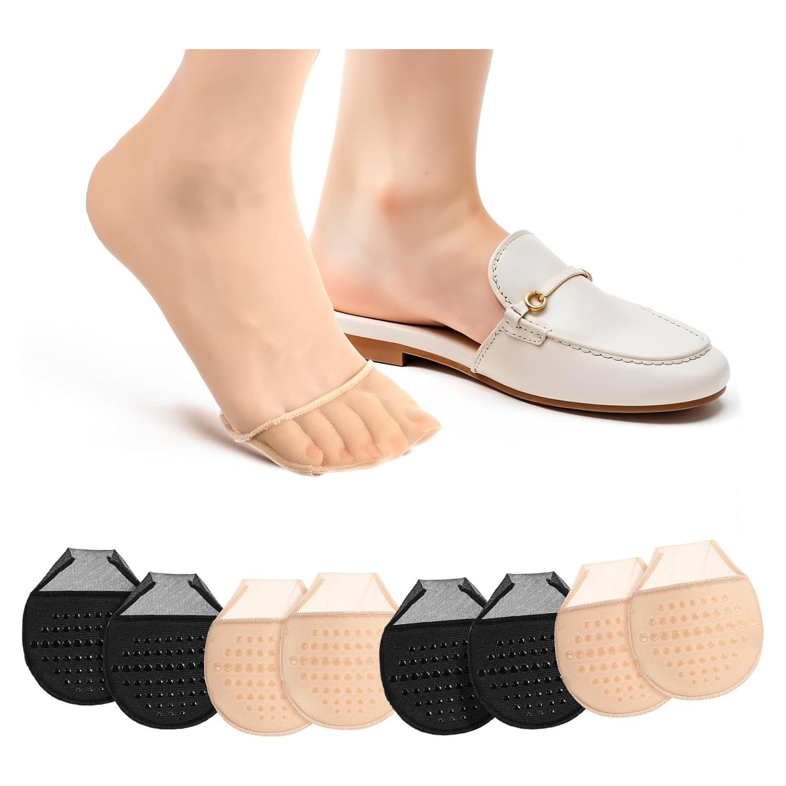 4 Pares de Calcetines Invisibles Antideslizantes para Mujeres