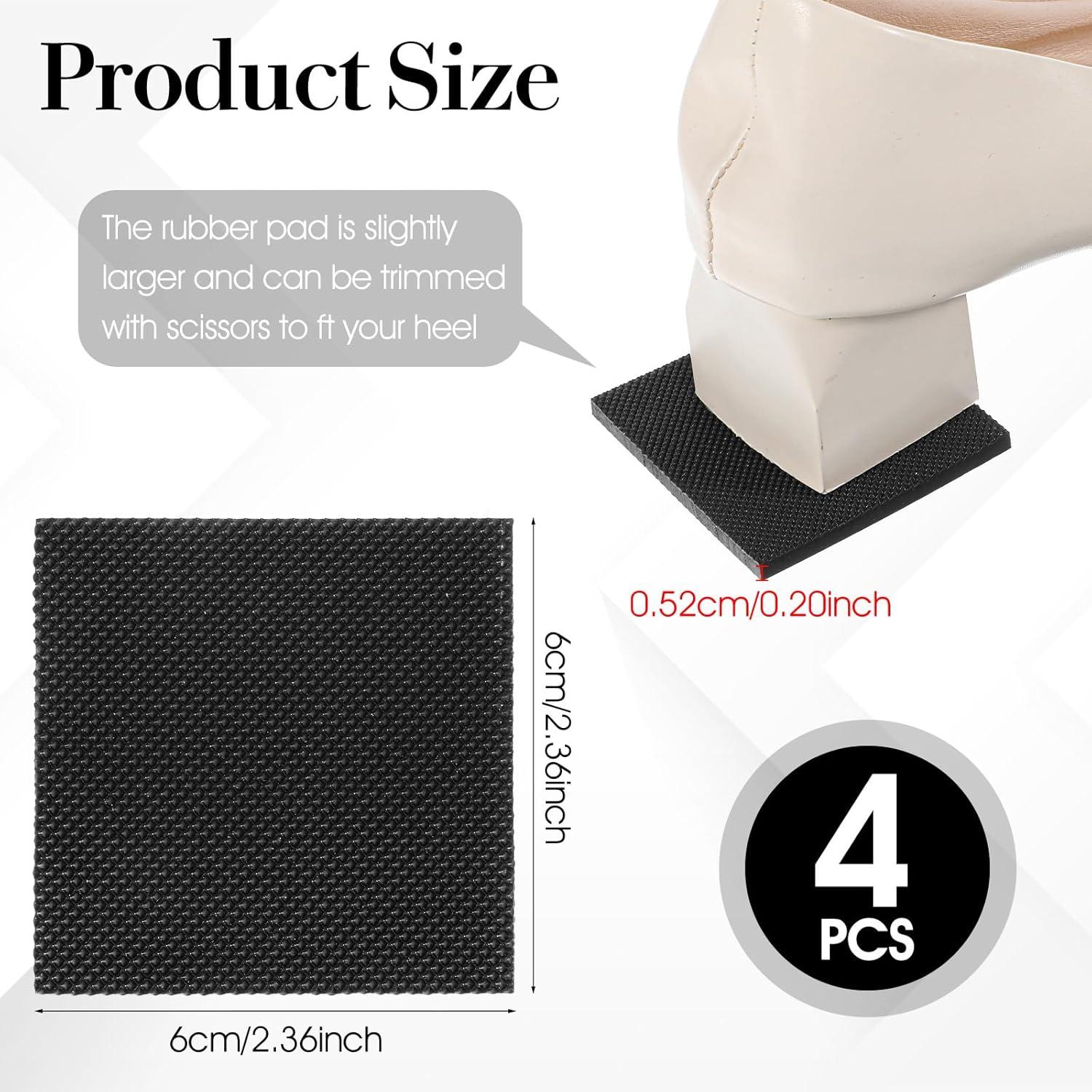 4 Tapones de Reparación de Tacones de Goma LXUEJIE 6x6 cm