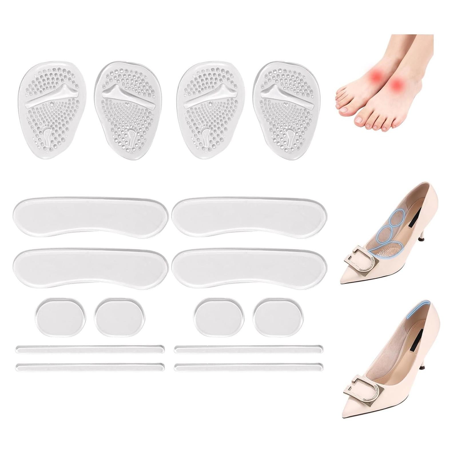 16 Almohadillas de Gel para Talones Fvbber - Antideslizantes y Reutilizables
