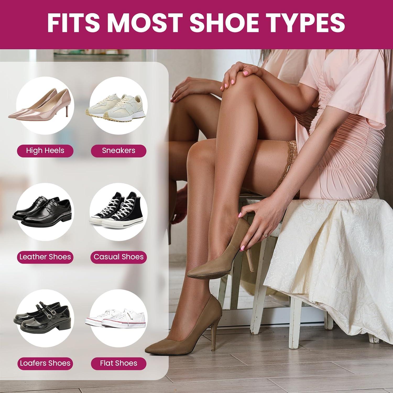 Almohadillas de Talón Antideslizantes Bukihome - 4 Pares Beige