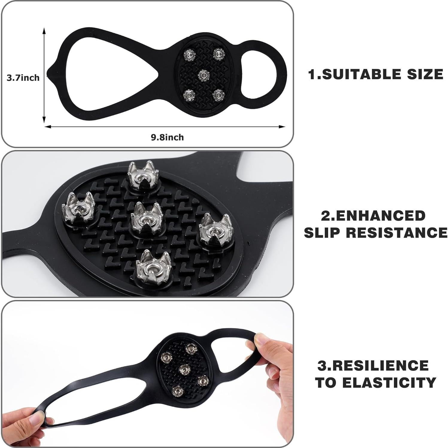 2 Pares Clavos Antideslizantes WBCBEC para Hielo y Nieve