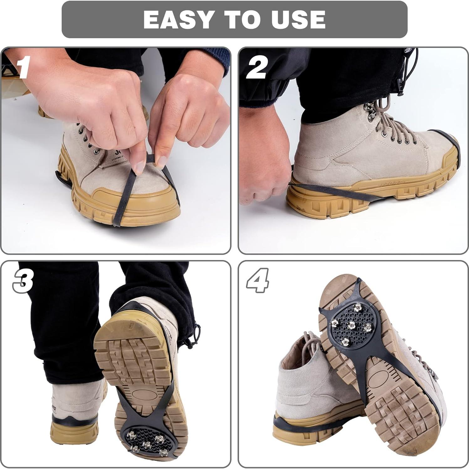 2 Pares Clavos Antideslizantes WBCBEC para Hielo y Nieve