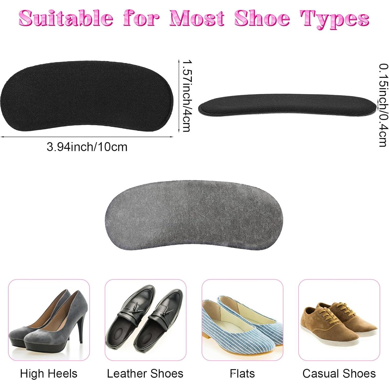 12 Pares Almohadillas Talones Antideslizantes Wanmu - Negro, Albaricoque, Marrón